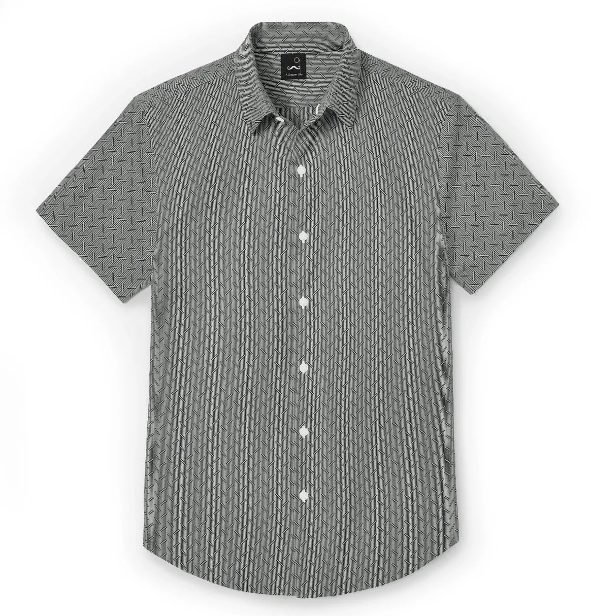 Pure Cotton - Semi-Spread Collar - Short Sleeve - Graphite Maze sold by Airthreads product image thumbnail 3