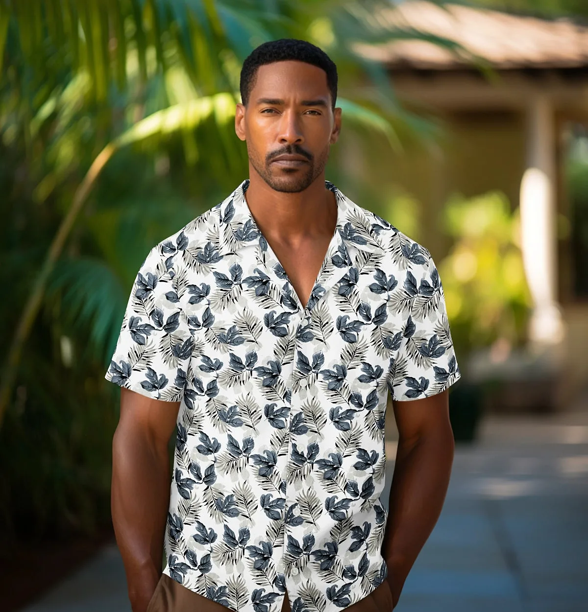 Pure Cotton - Camp Collar - Short Sleeve - Wilderness Fern sold by Airthreads product image thumbnail 3