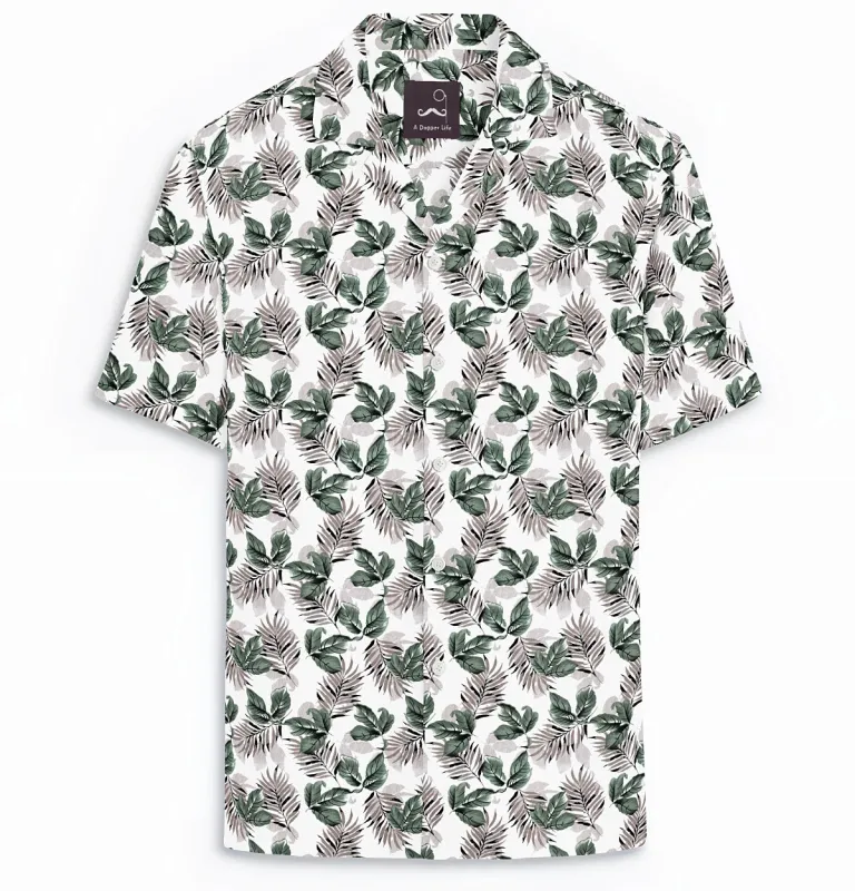 Pure Cotton - Camp Collar - Short Sleeve - Rainforest Fern sold by Airthreads