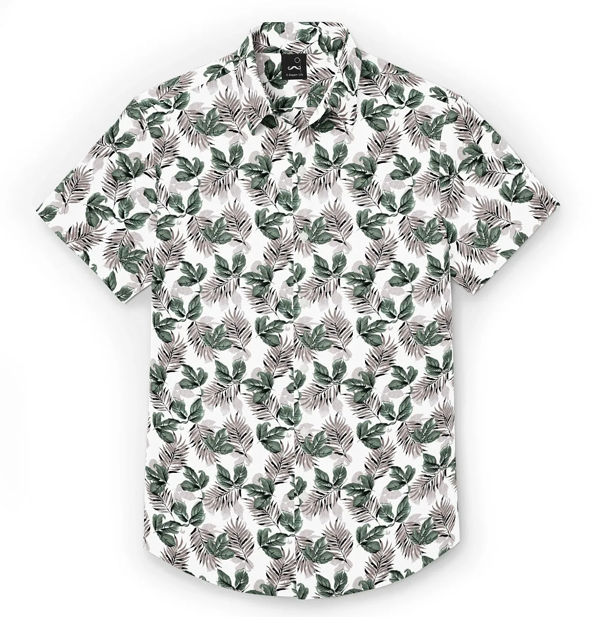 Pure Cotton - Semi-Spread Collar - Short Sleeve - Rainforest Fern sold by Airthreads product image thumbnail 3