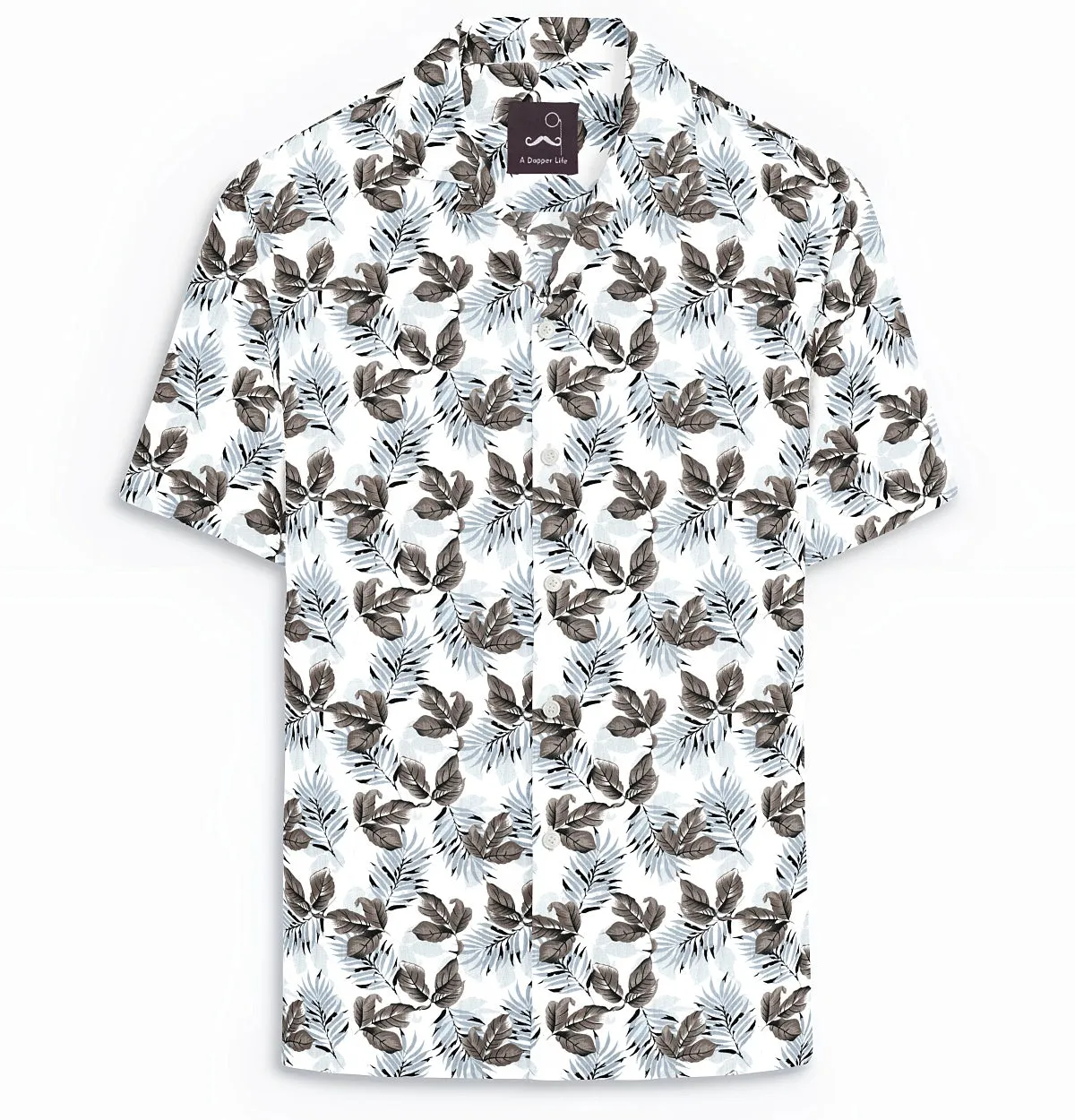 Pure Cotton - Camp Collar - Short Sleeve - Woodland Fern sold by Airthreads