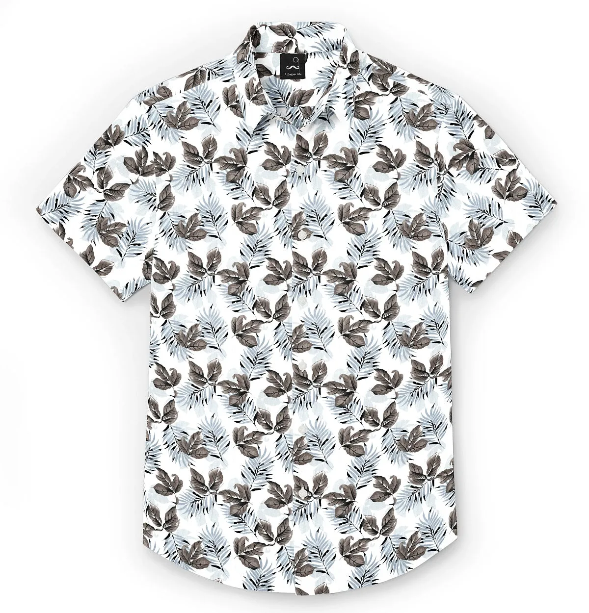Pure Cotton - Semi-Spread Collar - Short Sleeve - Woodland Fern sold by Airthreads product image thumbnail 3