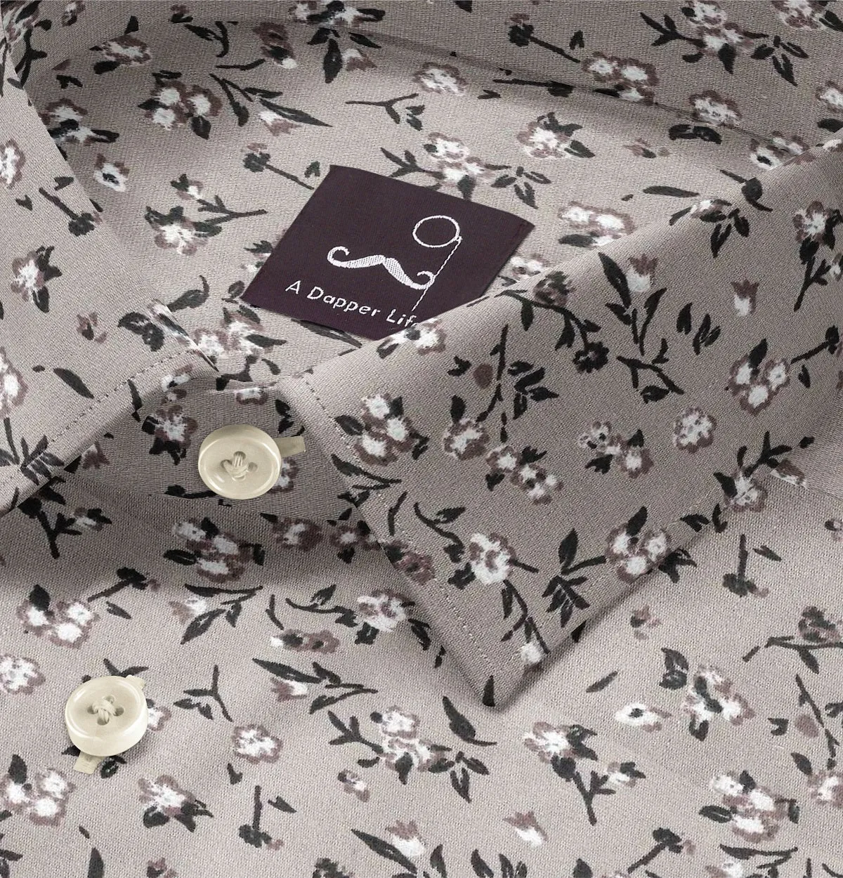 Pure Cotton - Semi-Spread Collar - Long Sleeve - Vintage Blossom sold by Airthreads product image thumbnail 2