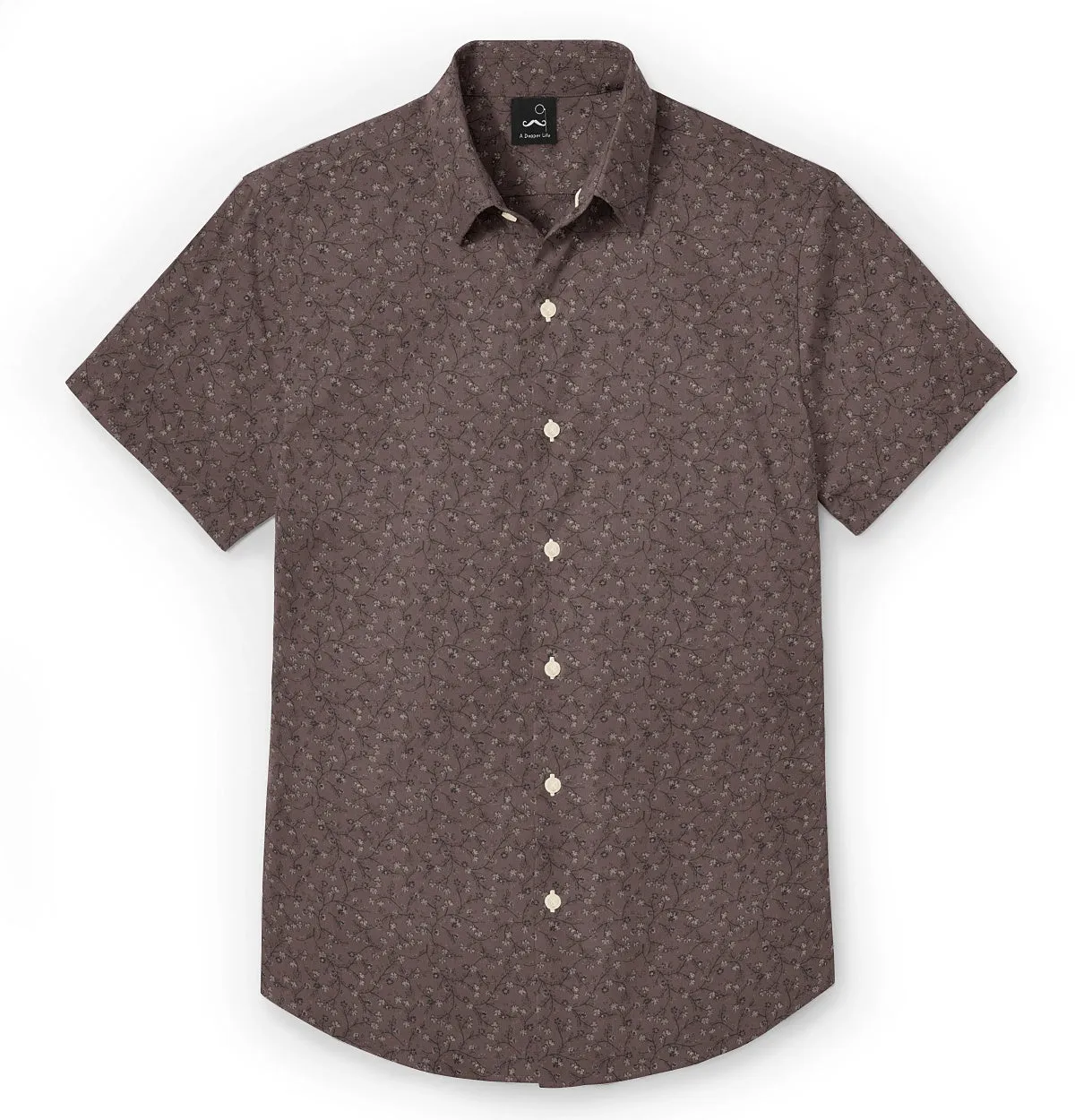 Pure Cotton - Semi-Spread Collar - Short Sleeve - Chestnut Vine sold by Airthreads product image thumbnail 3
