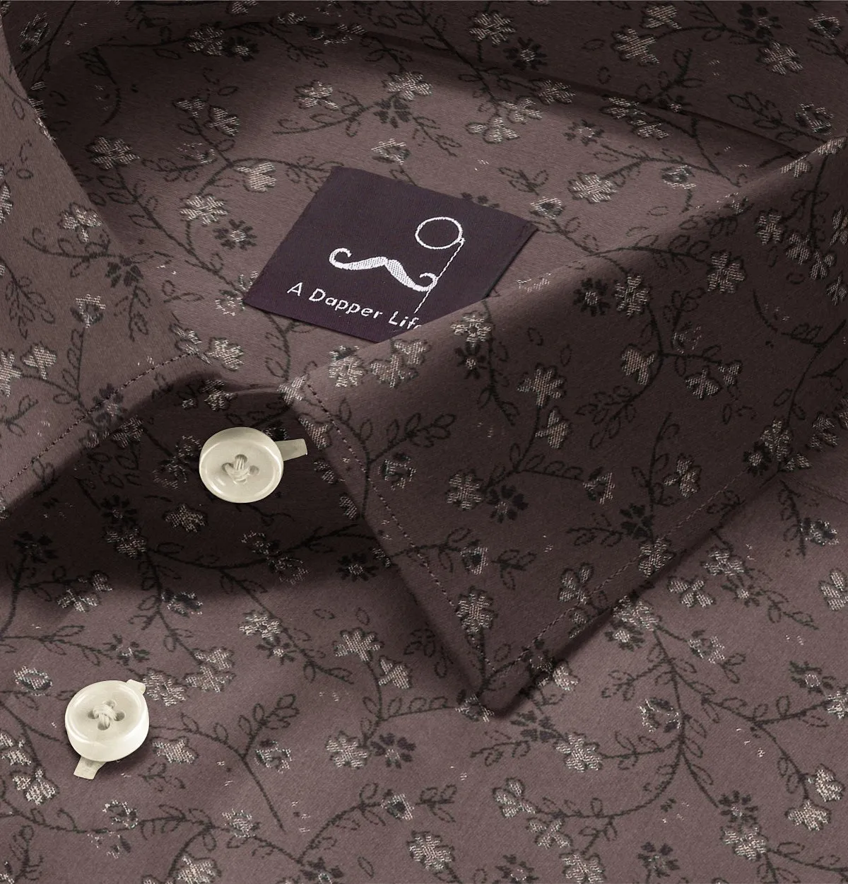 Pure Cotton - Semi-Spread Collar - Short Sleeve - Chestnut Vine sold by Airthreads product image thumbnail 2