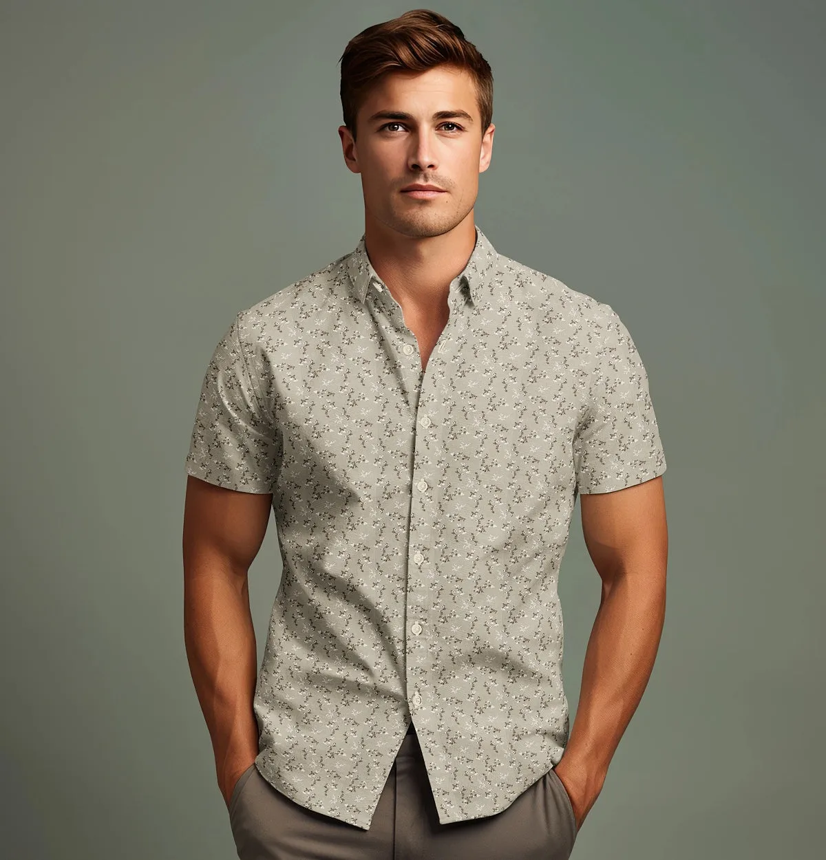 Pure Cotton - Semi-Spread Collar - Short Sleeve - Desert Blossom sold by Airthreads product image thumbnail 4