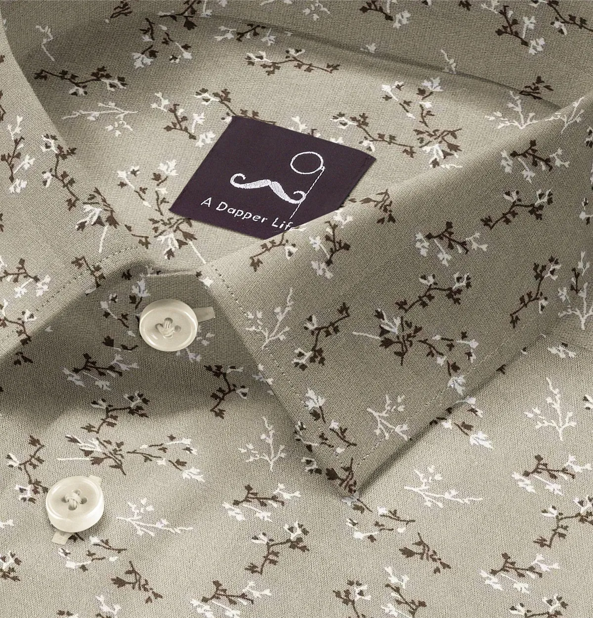 Pure Cotton - Semi-Spread Collar - Short Sleeve - Desert Blossom sold by Airthreads product image thumbnail 2