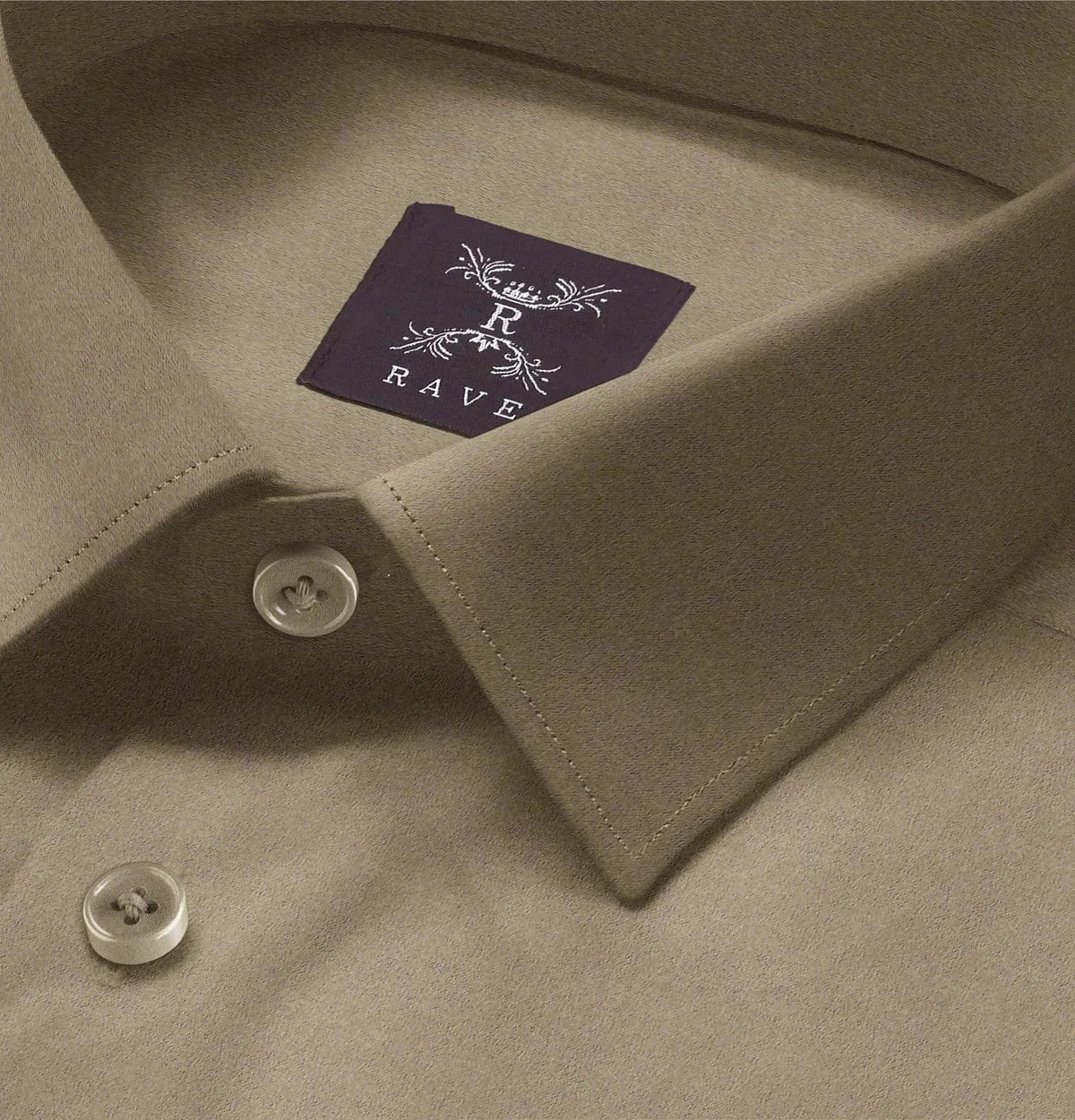 Wrinkle-Resistant - Semi-Spread Collar - Long Sleeve - Stone sold by Airthreads product image thumbnail 2