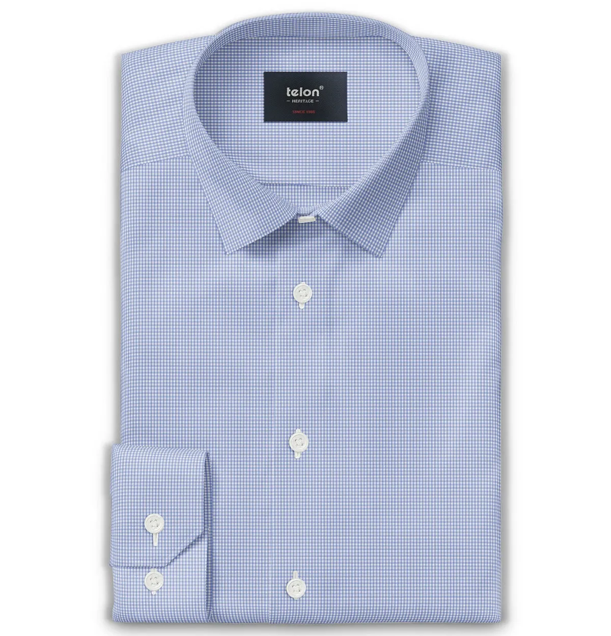 Luxury Pure Cotton - Long Sleeve - Blue Check Print sold by Airthreads