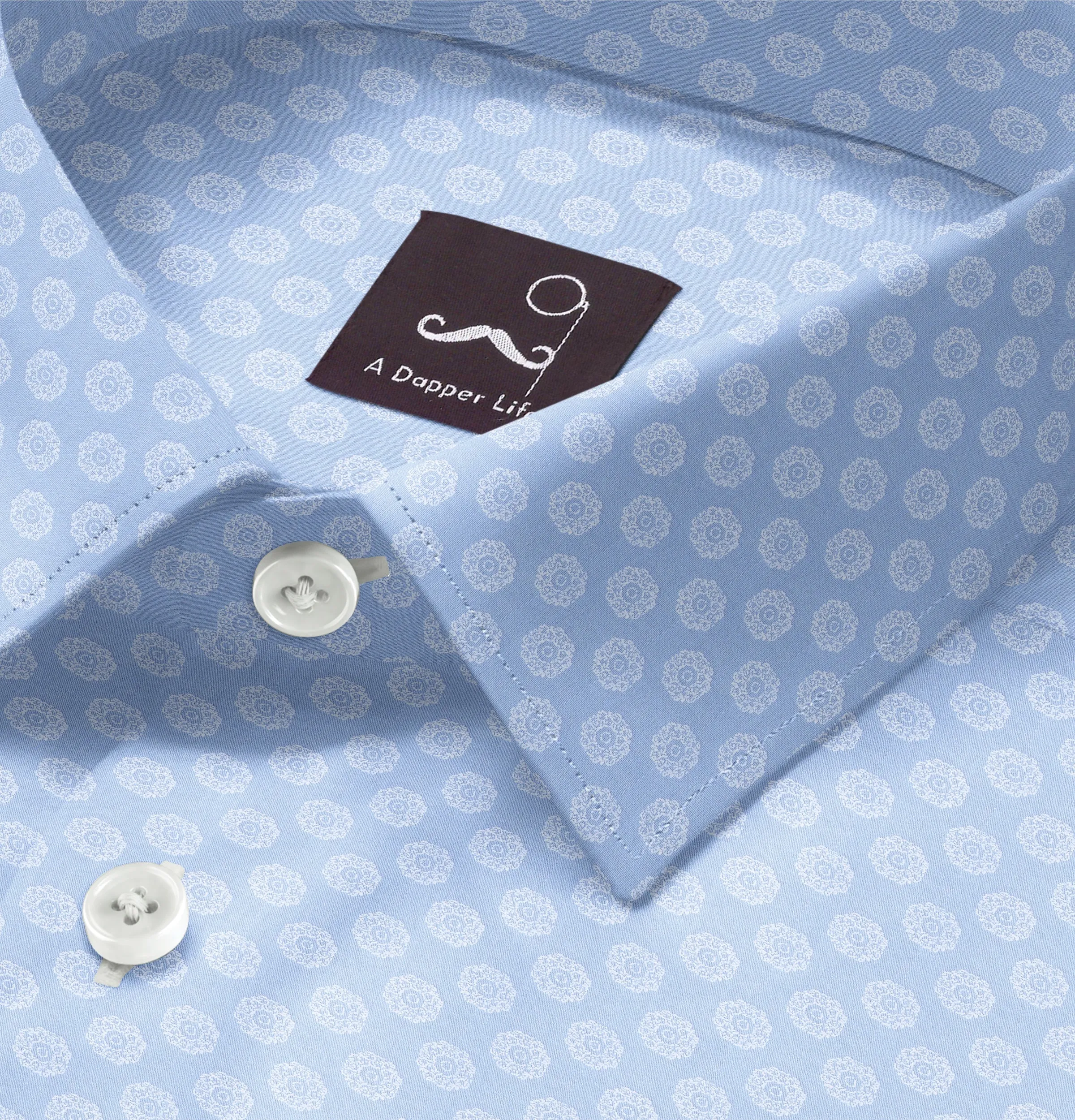 Pure Cotton - Long Sleeve - Sky Blue with Rosettes sold by Airthreads product image thumbnail 2