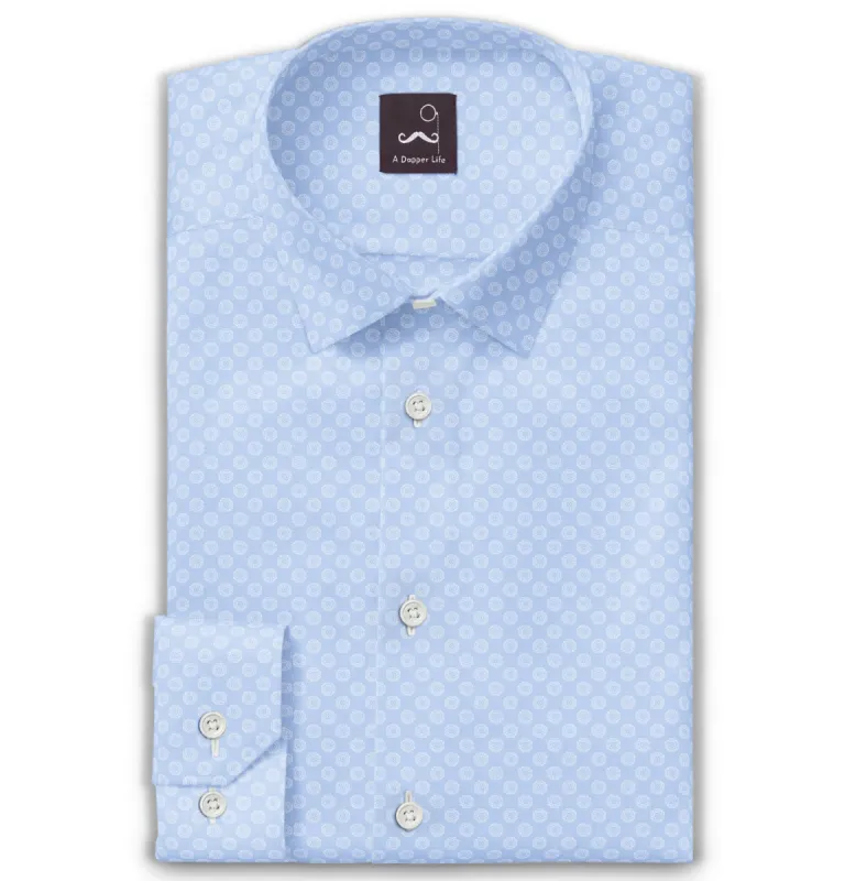 Pure Cotton - Long Sleeve - Sky Blue with Rosettes sold by Airthreads