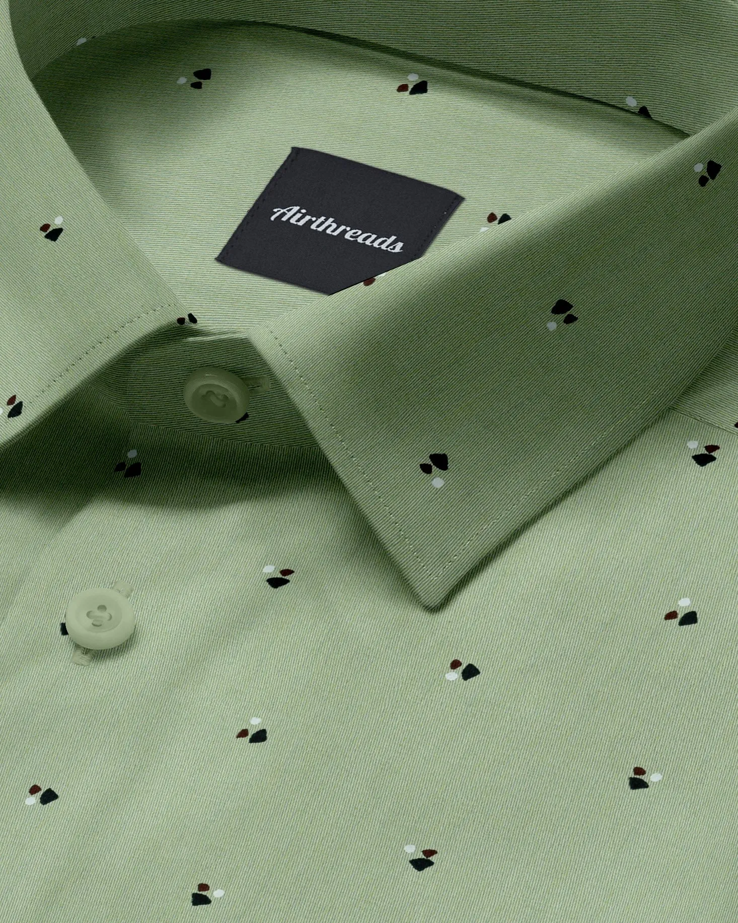 Long Sleeve 100% Cotton Shirt - Olive Green sold by Airthreads product image thumbnail 2