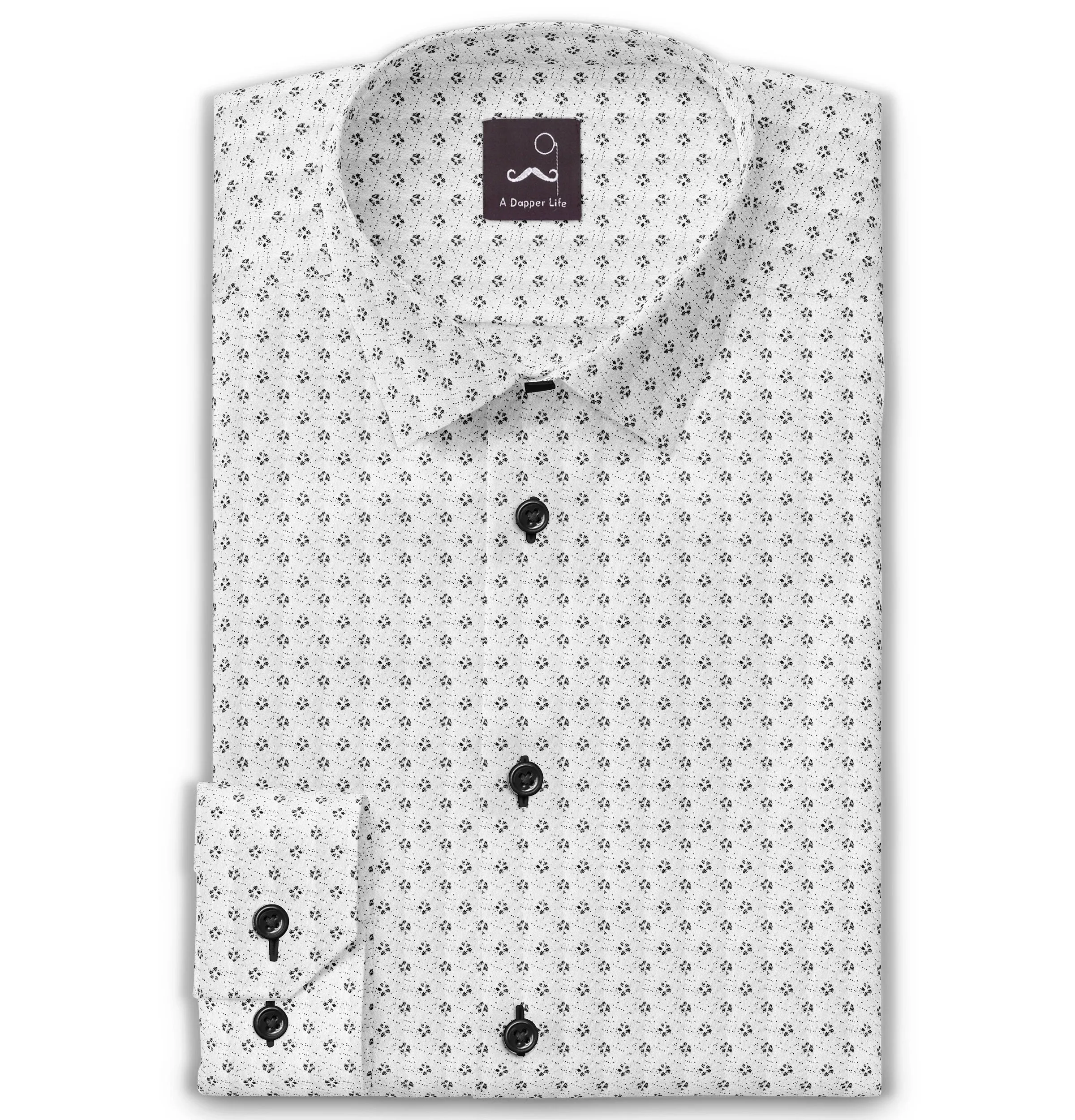 Pure Cotton - Long Sleeve - White Print sold by Airthreads