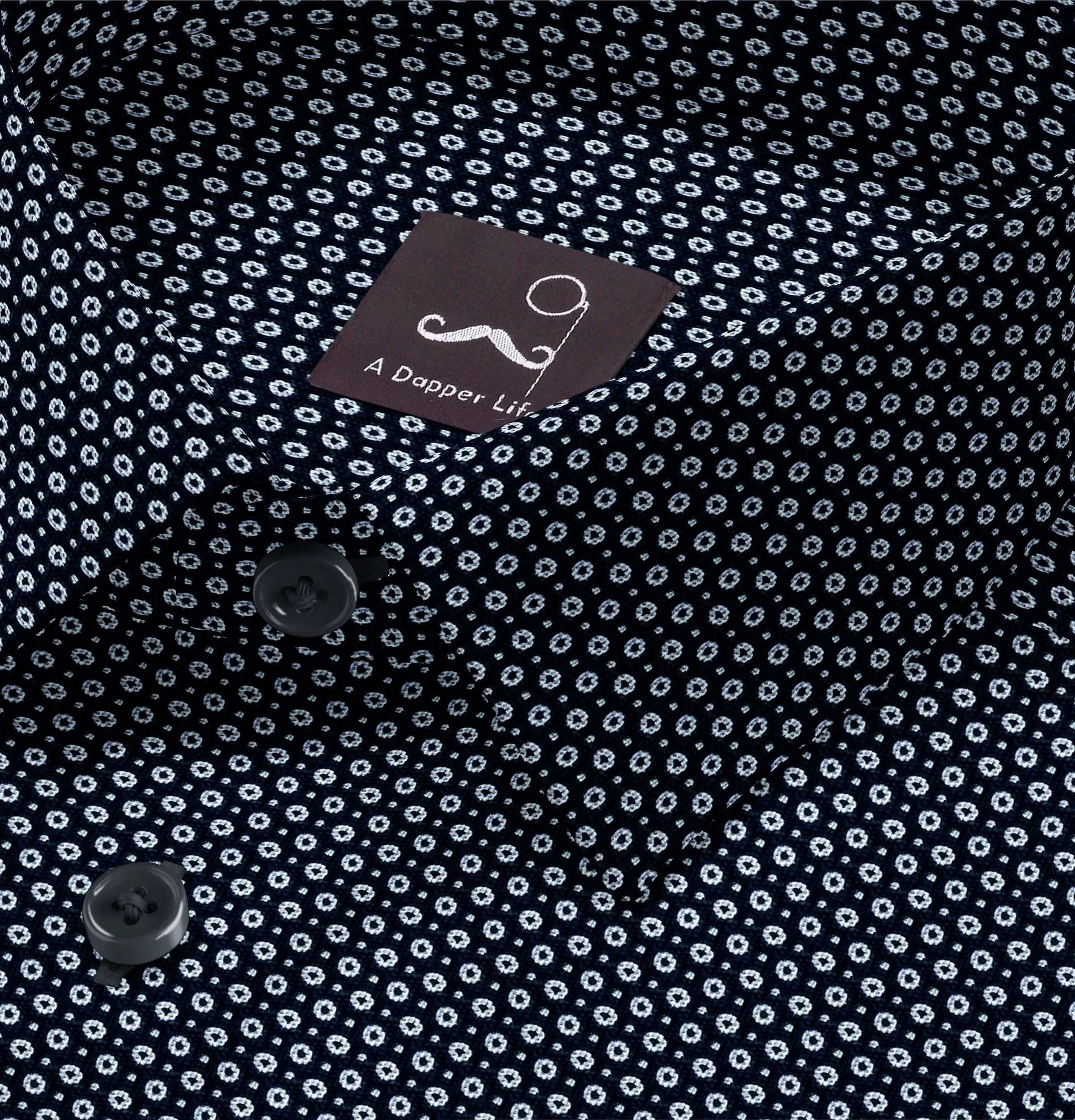 Pure Cotton Poplin - Short Sleeve - Navy Color Print sold by Airthreads product image thumbnail 2