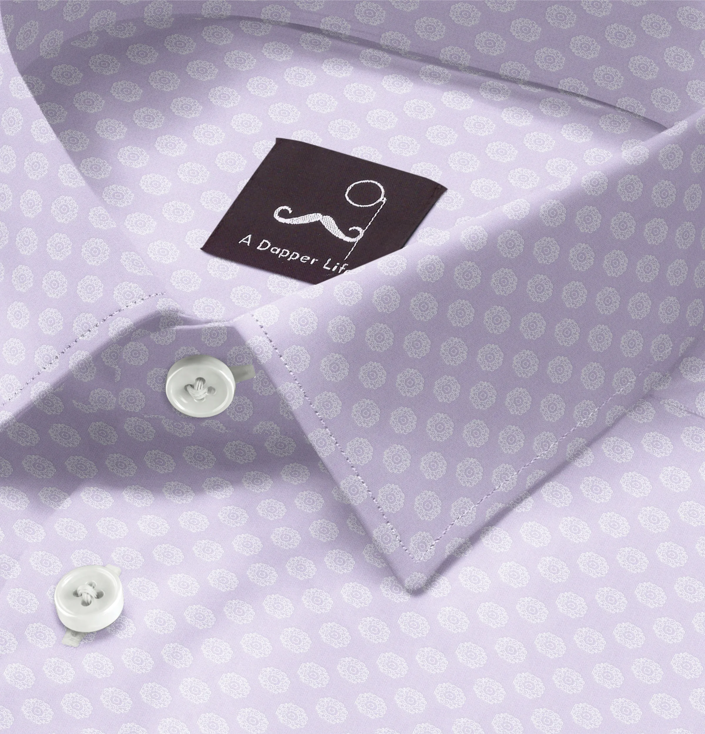 Pure Cotton - Long Sleeve - Light Lavender with Rosettes sold by Airthreads product image thumbnail 2