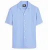 Camp Collar Linen Shirt in Sky Blue sold by Airthreads