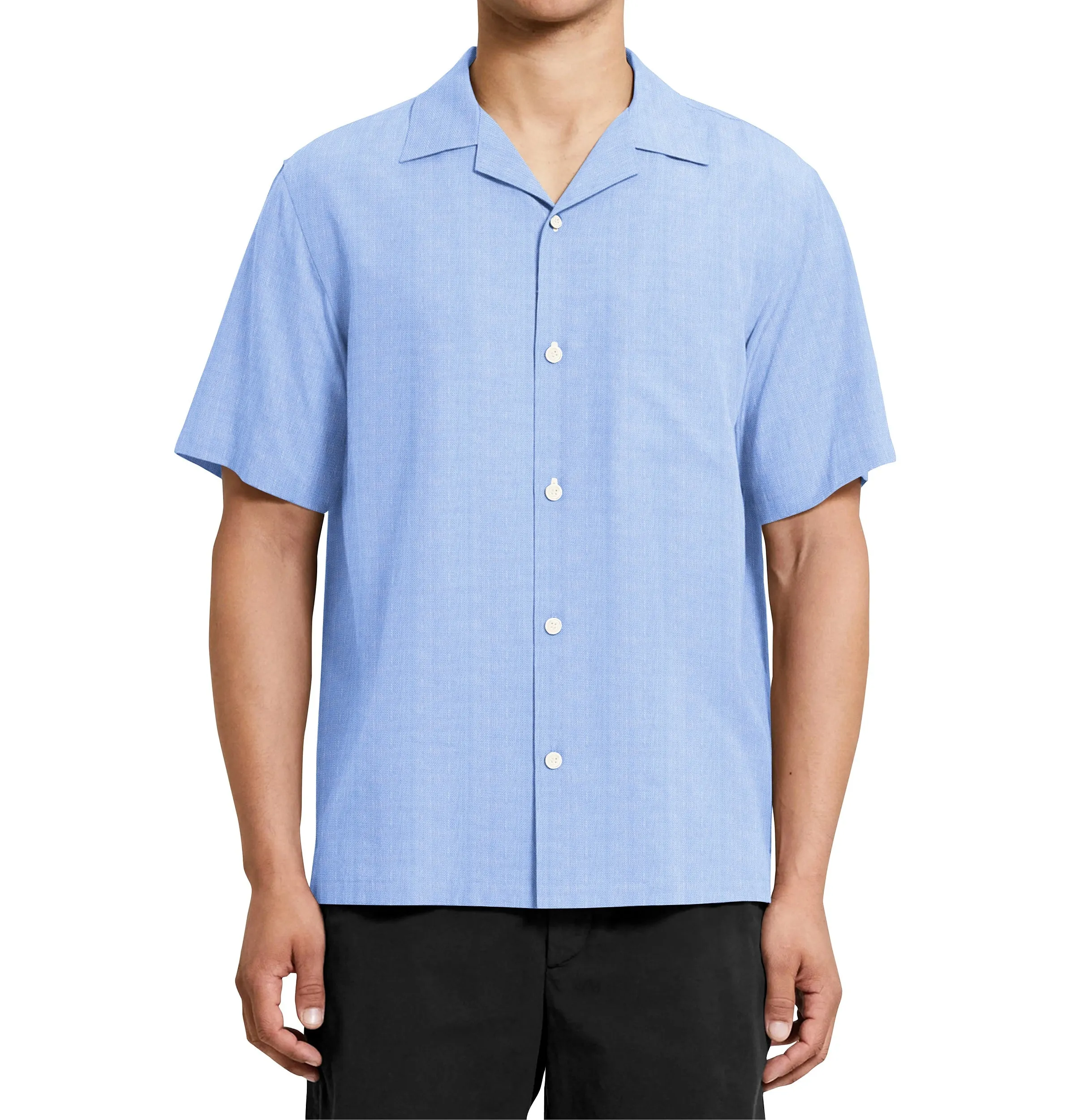 Camp Collar Linen Shirt in Sky Blue sold by Airthreads product image thumbnail 4