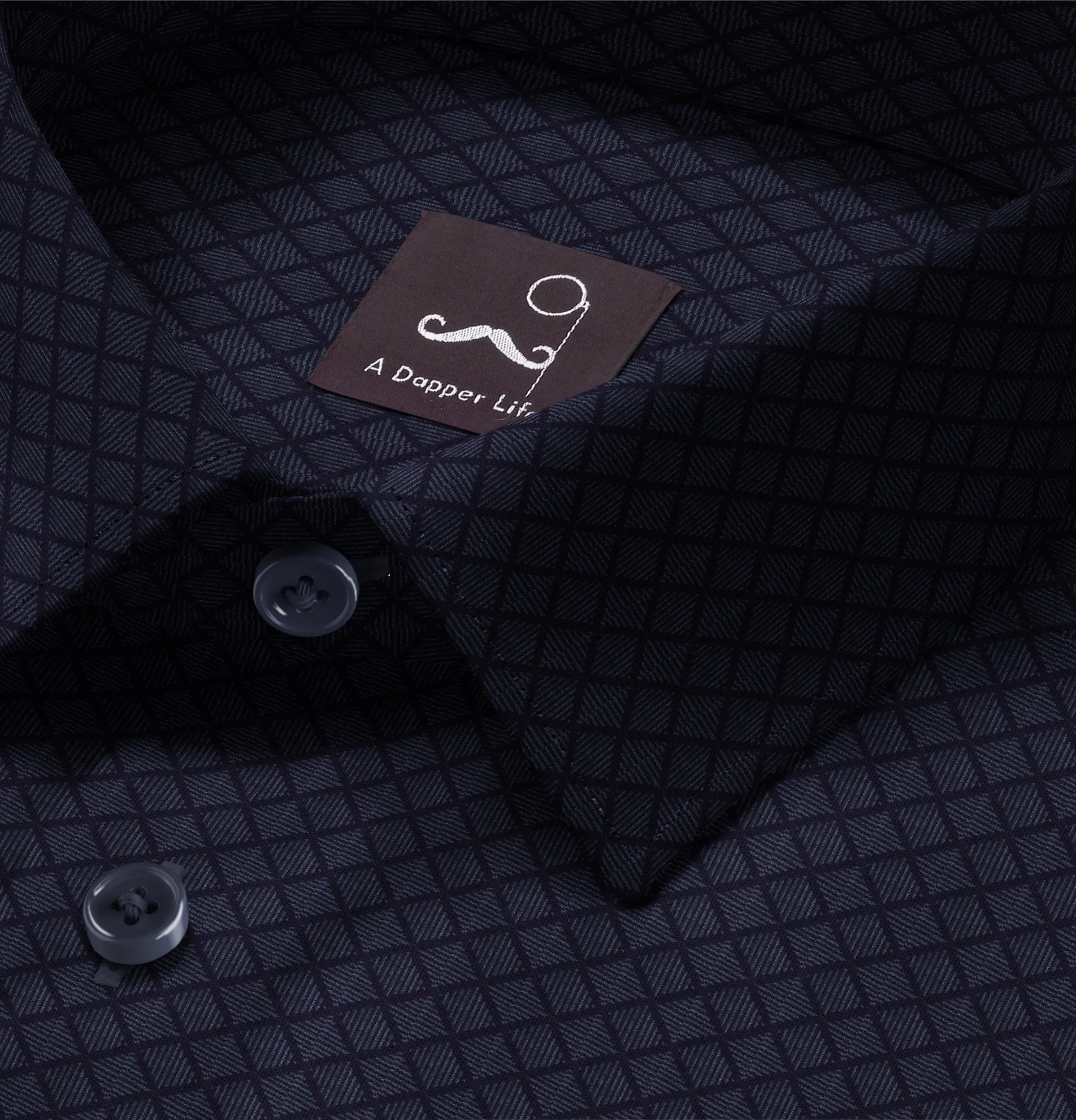 Pure Cotton - Short Sleeve - Navy Diagonal Print sold by Airthreads product image thumbnail 2