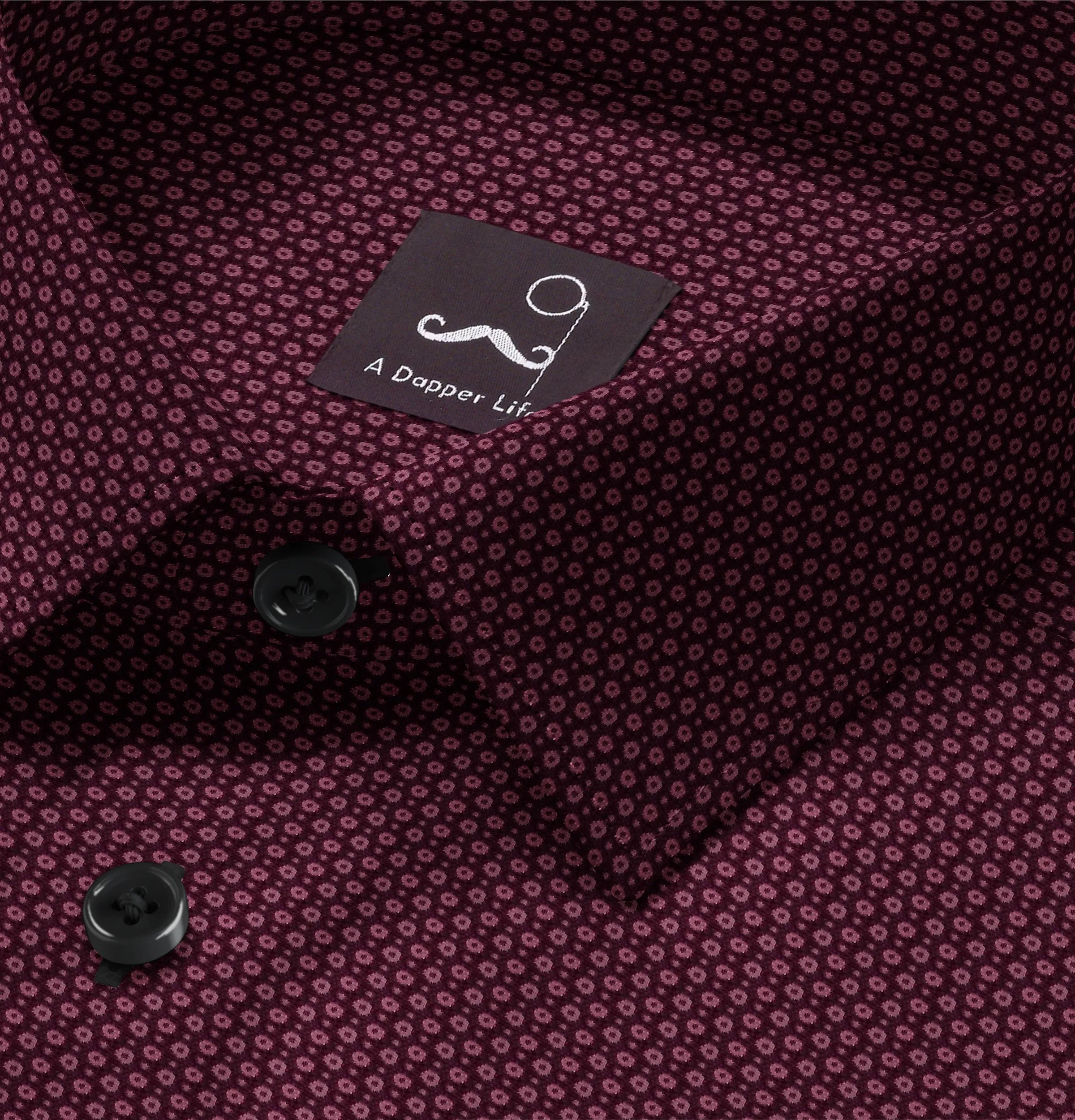 Pure Cotton Poplin - Short Sleeve - Wine Color Print sold by Airthreads product image thumbnail 2