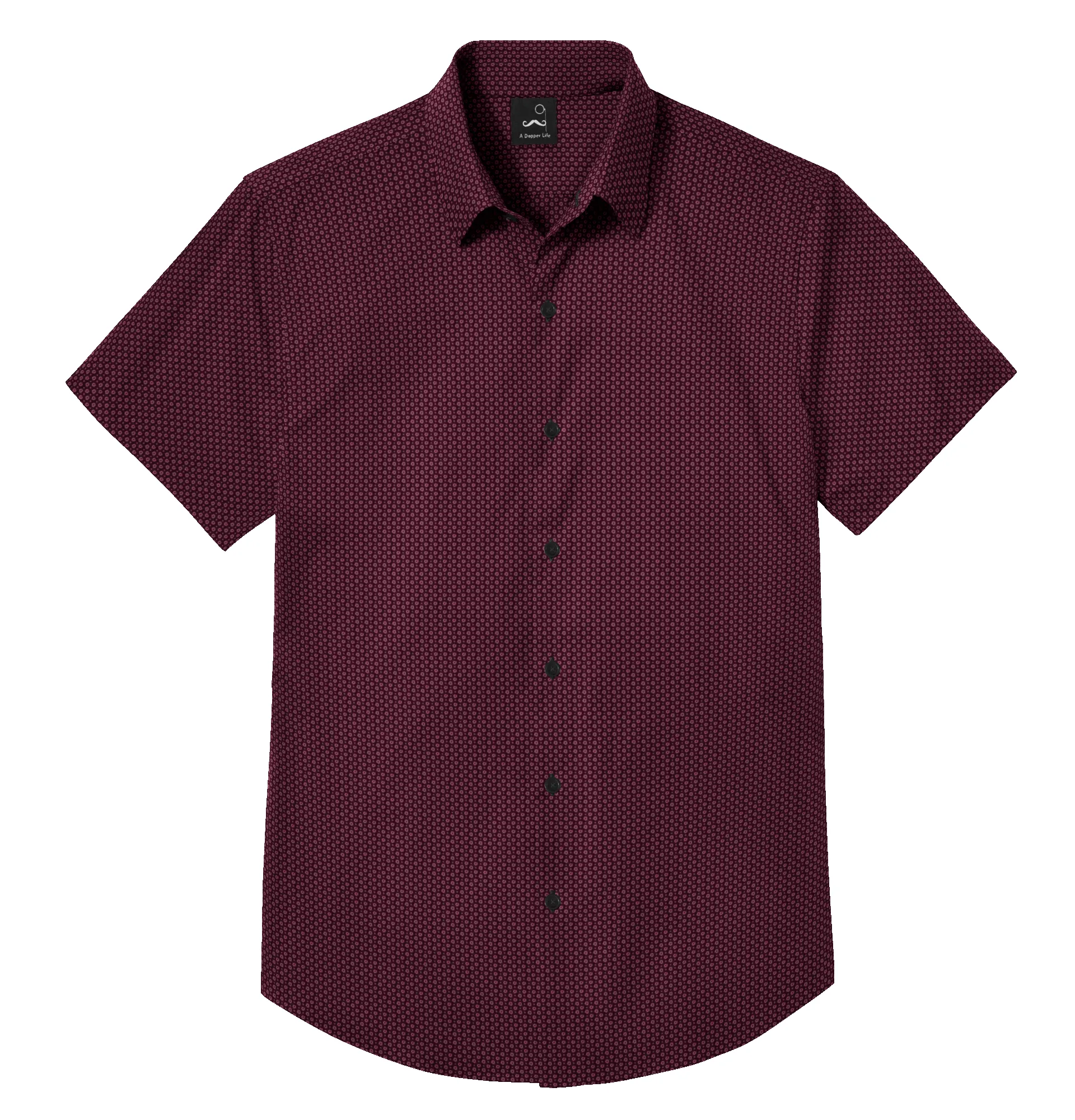 Pure Cotton Poplin - Short Sleeve - Wine Color Print sold by Airthreads product image thumbnail 3
