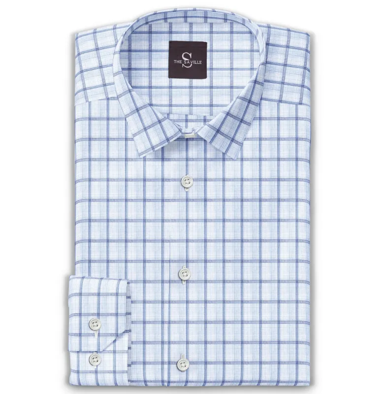 Wrinkle-free - Long Sleeve - Blue Checks sold by Airthreads