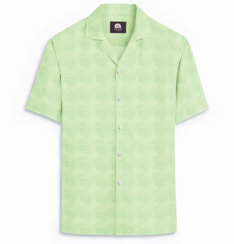 Camp Collar Linen Shirt in Mint Green sold by Airthreads