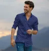 Pure Cotton - Long Sleeve - Navy Geometrics sold by Airthreads