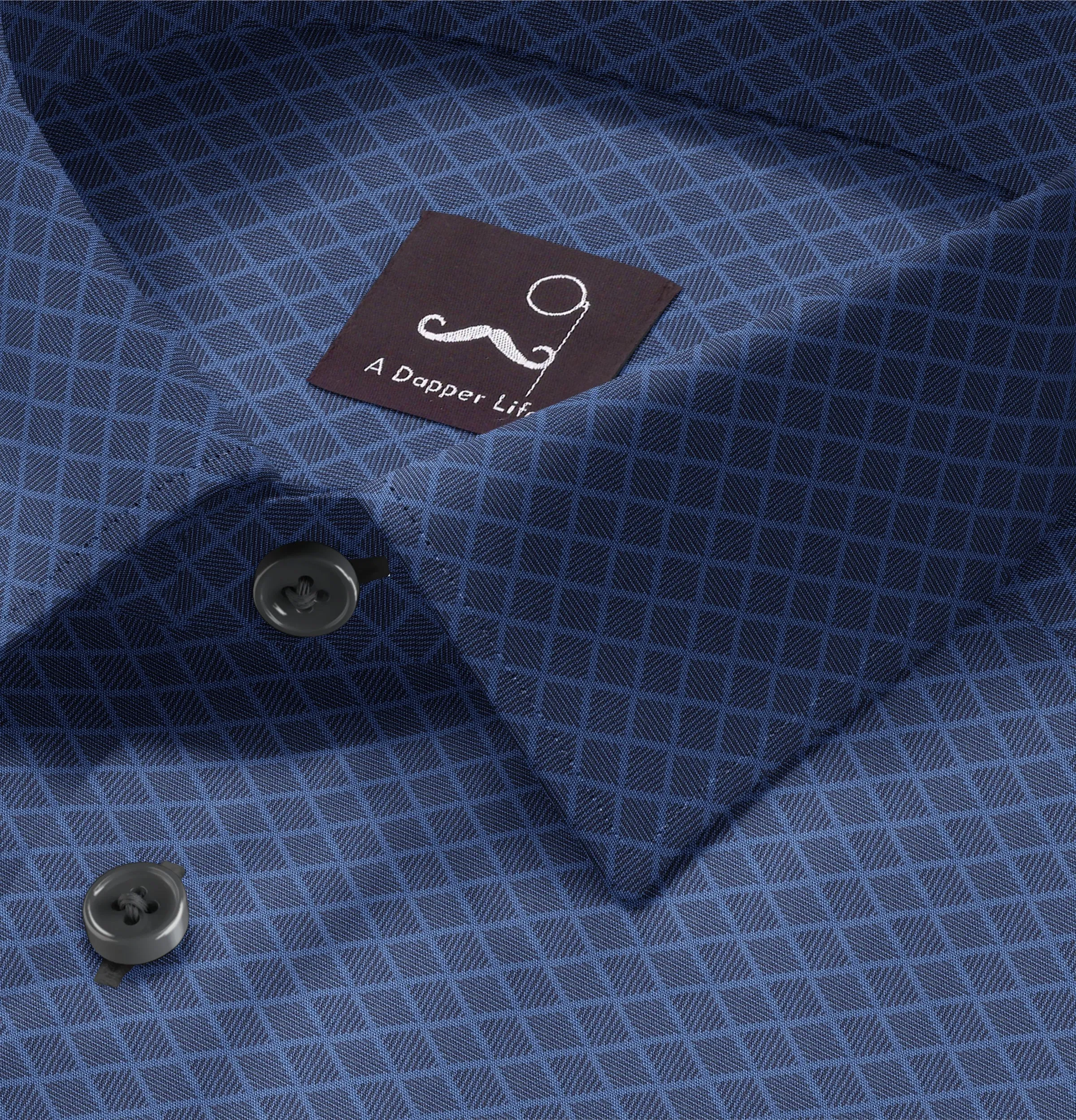 Pure Cotton - Long Sleeve - Midnight Blue Diagonal Print sold by Airthreads product image thumbnail 2