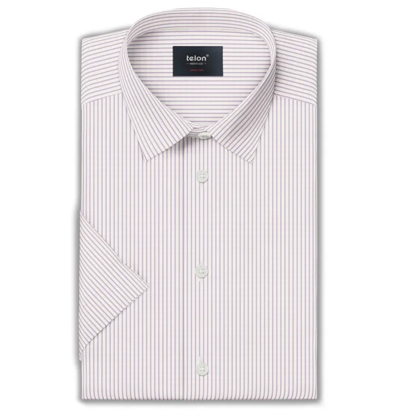 Luxury Pure Cotton - Short Sleeve - Lavender Stripe sold by Airthreads