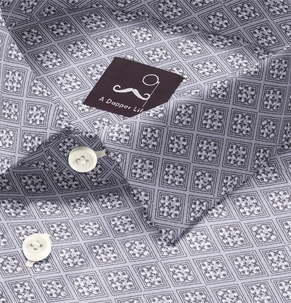 Pure Cotton - Long Sleeve - Gray Print sold by Airthreads product image thumbnail 2