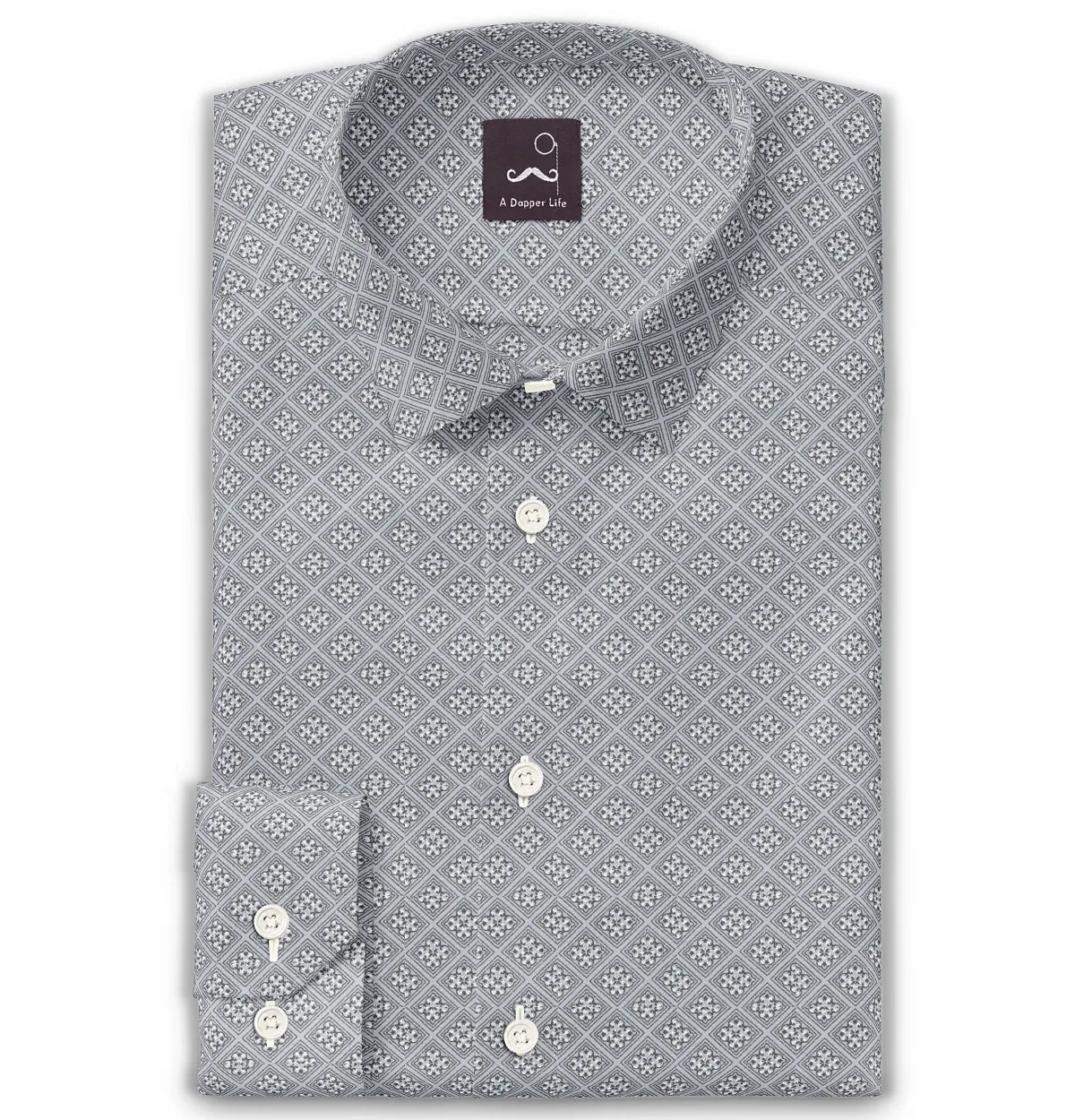 Pure Cotton - Long Sleeve - Gray Print sold by Airthreads