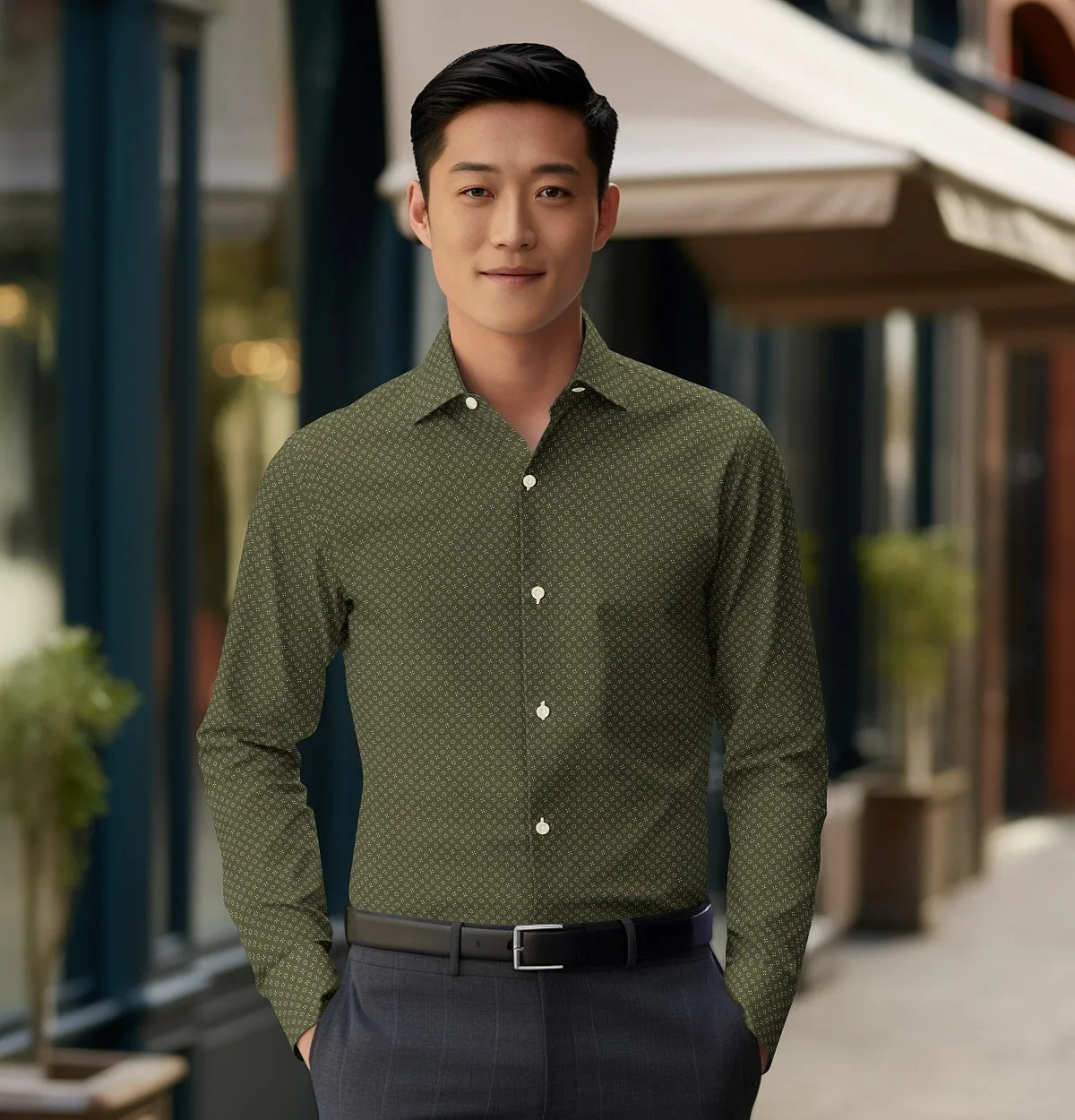 Pure Cotton - Long Sleeve - Olive Floral Medley sold by Airthreads product image thumbnail 4