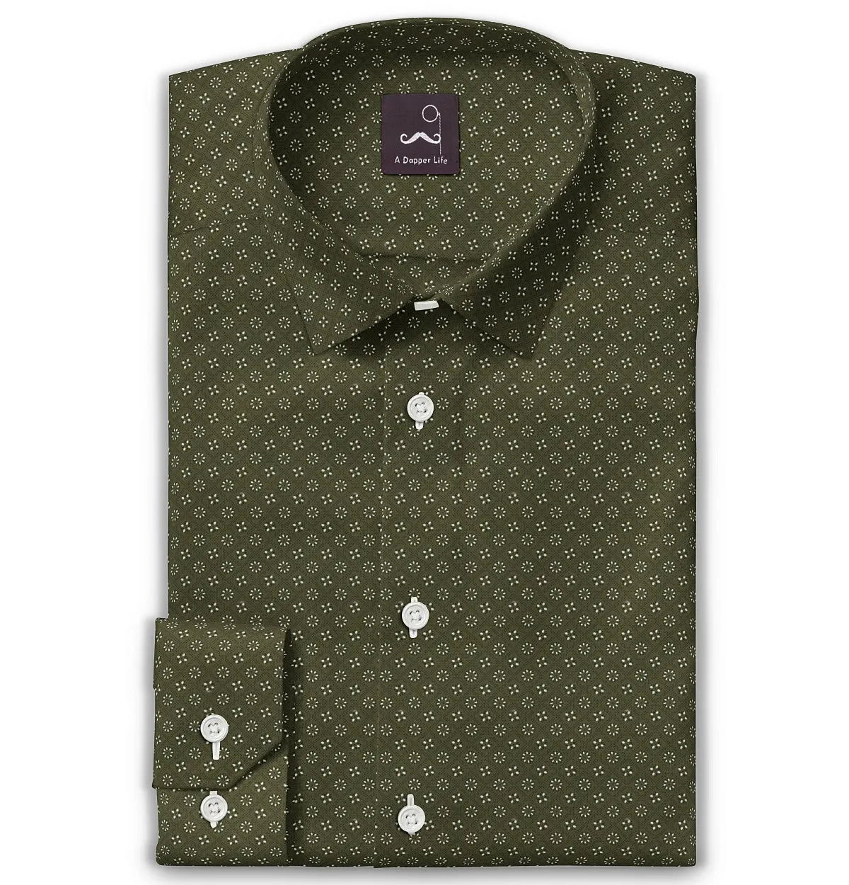 Pure Cotton - Long Sleeve - Olive Floral Medley sold by Airthreads