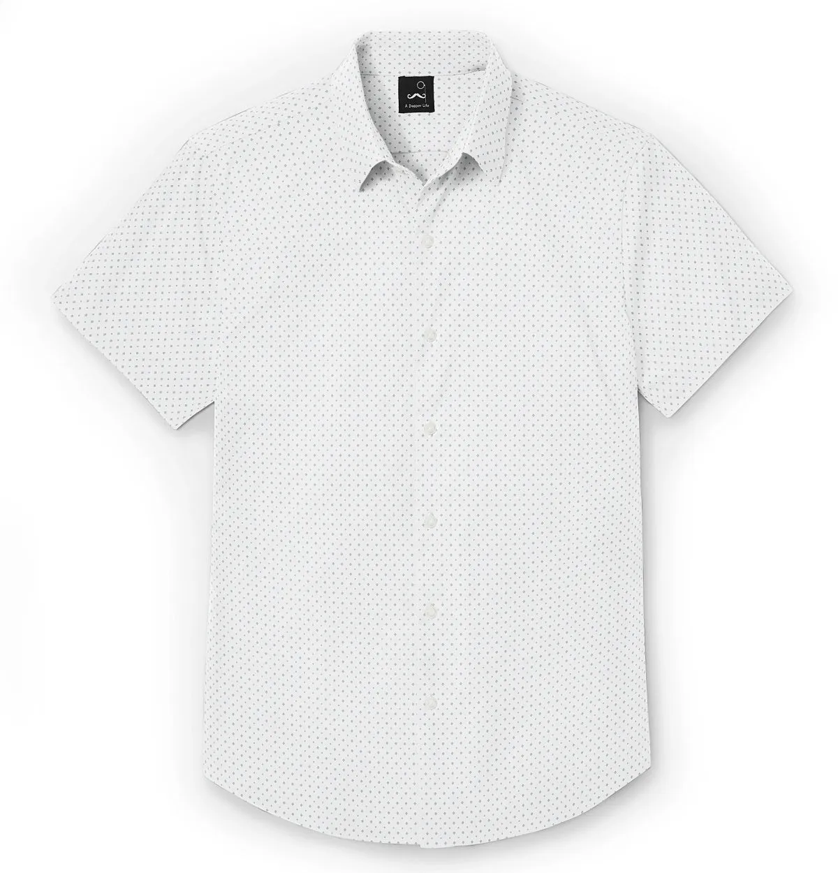 Pure Cotton - Short Sleeve- White with Blue Dot Diamonds sold by Airthreads product image thumbnail 3