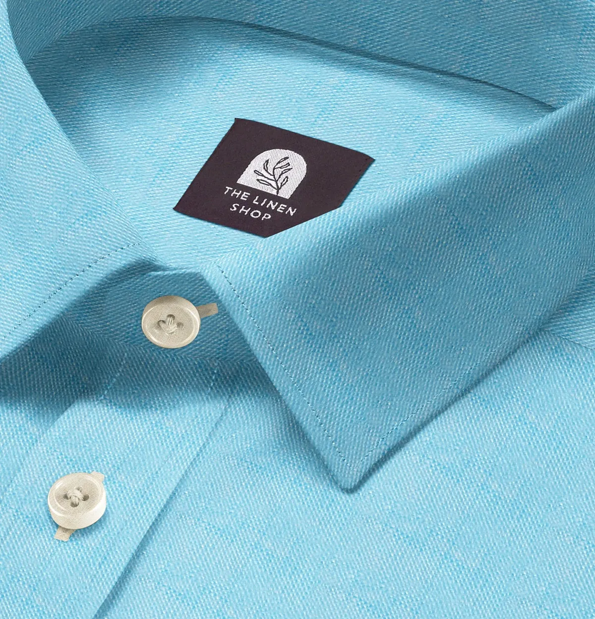 Long Sleeve Linen Shirt in Aqua sold by Airthreads product image thumbnail 2