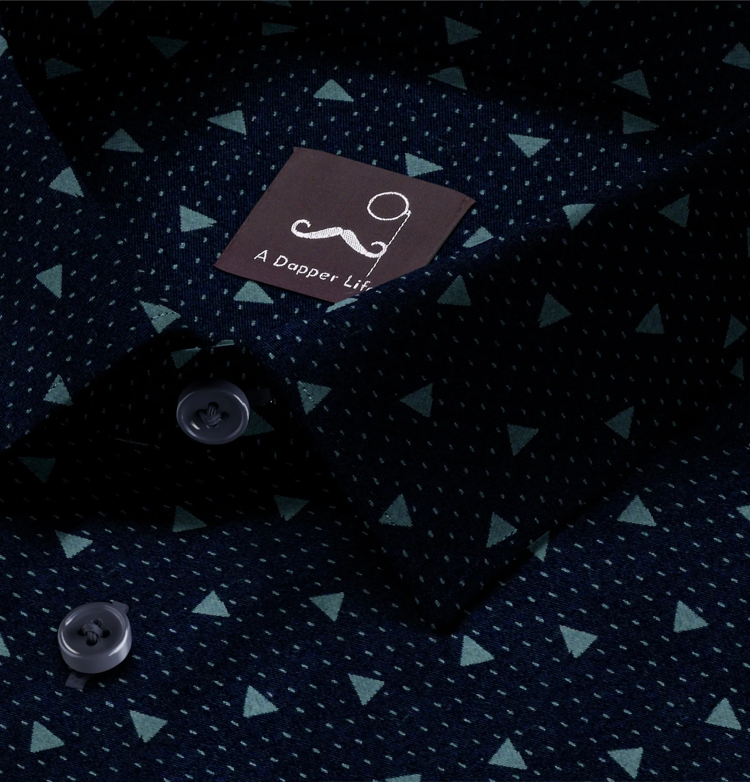 Pure Cotton - Long Sleeve - Navy with Triangles sold by Airthreads product image thumbnail 2