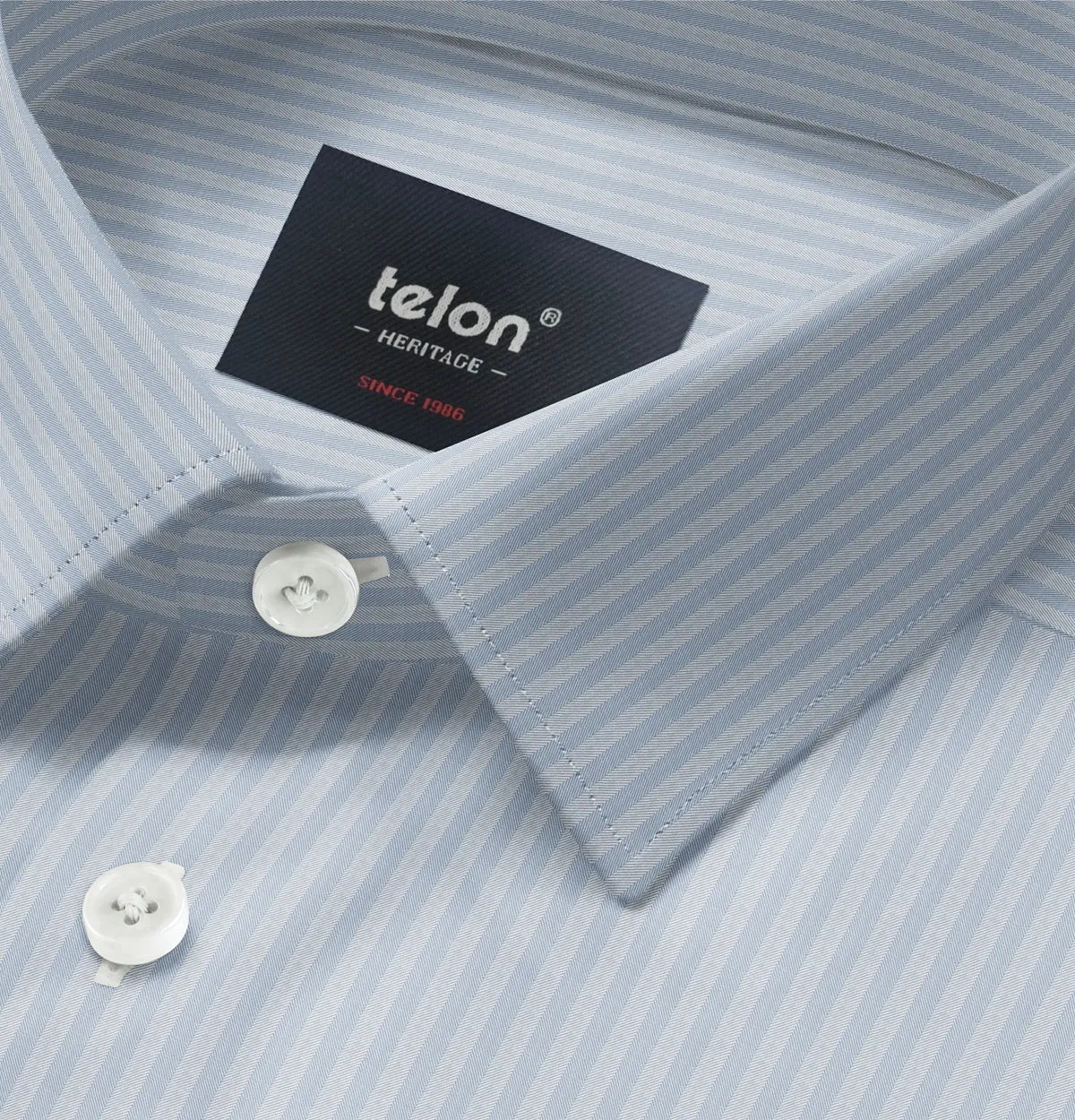 Luxury Pure Cotton - Long Sleeve - Ice Blue Stripe sold by Airthreads product image thumbnail 2