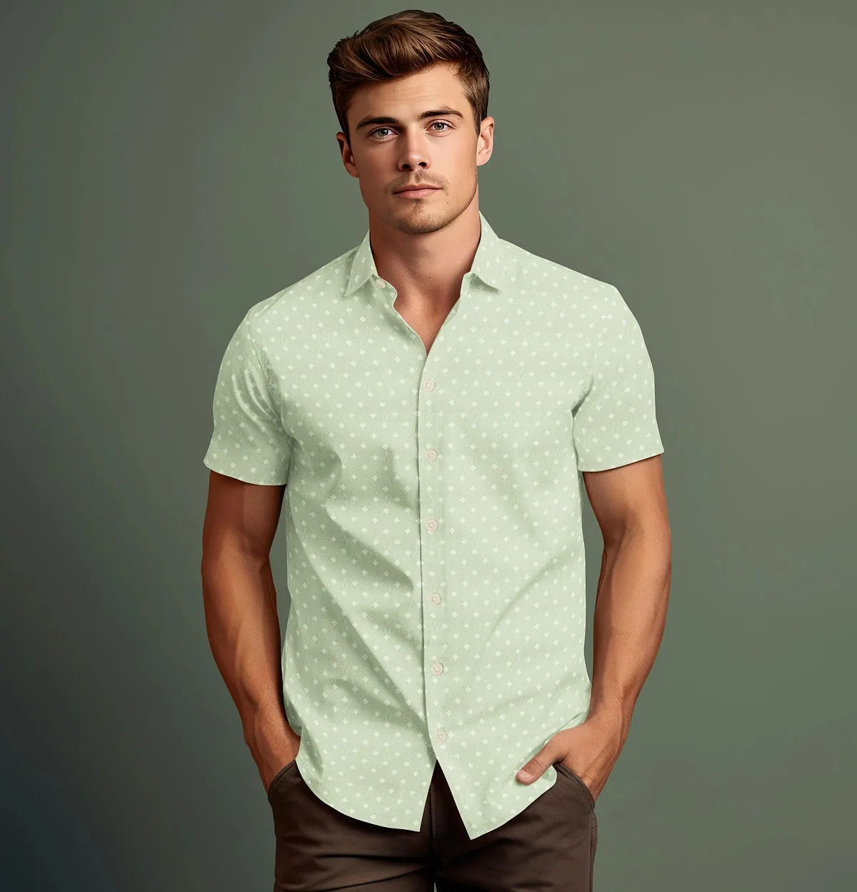 Pure Cotton - Short Sleeve- Spring Mint Diamond sold by Airthreads product image thumbnail 4