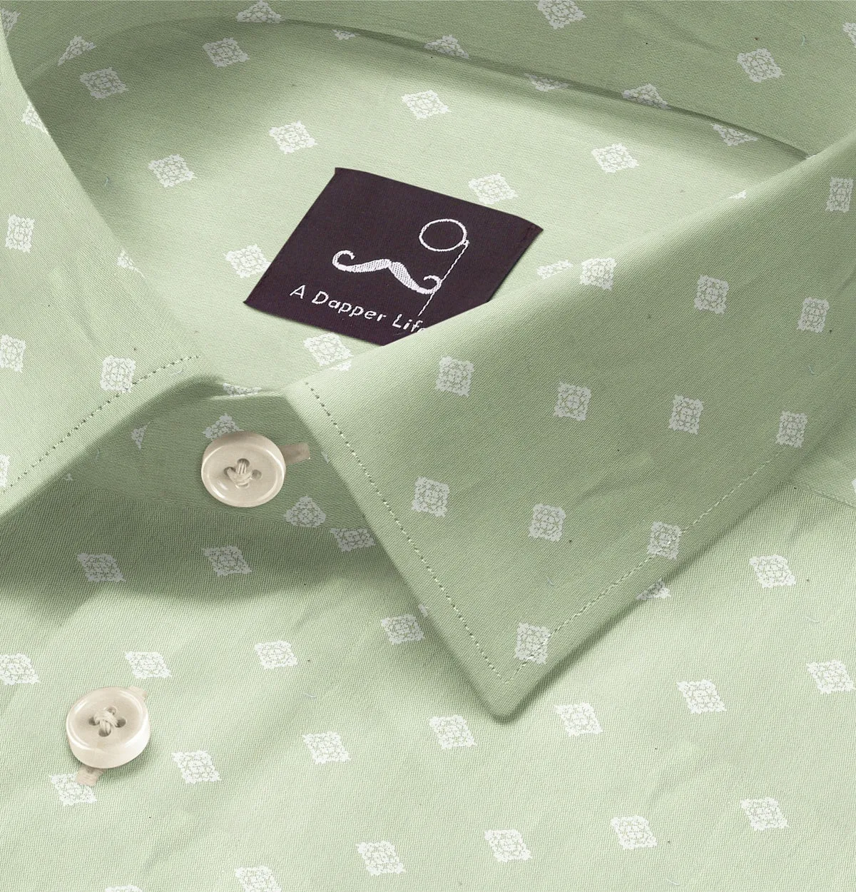 Pure Cotton - Short Sleeve- Spring Mint Diamond sold by Airthreads product image thumbnail 2