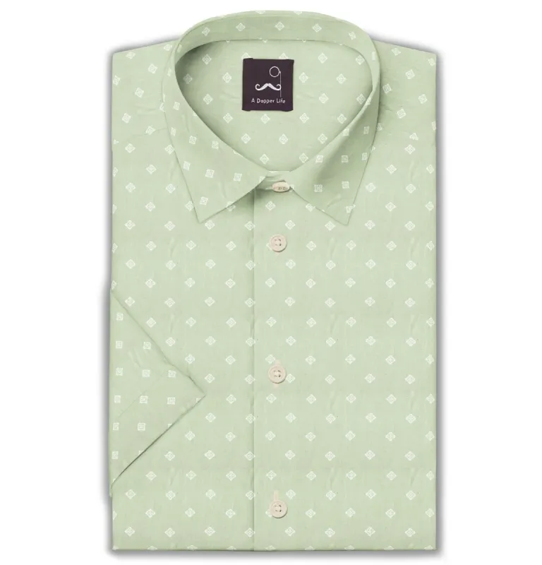 Pure Cotton - Short Sleeve- Spring Mint Diamond sold by Airthreads