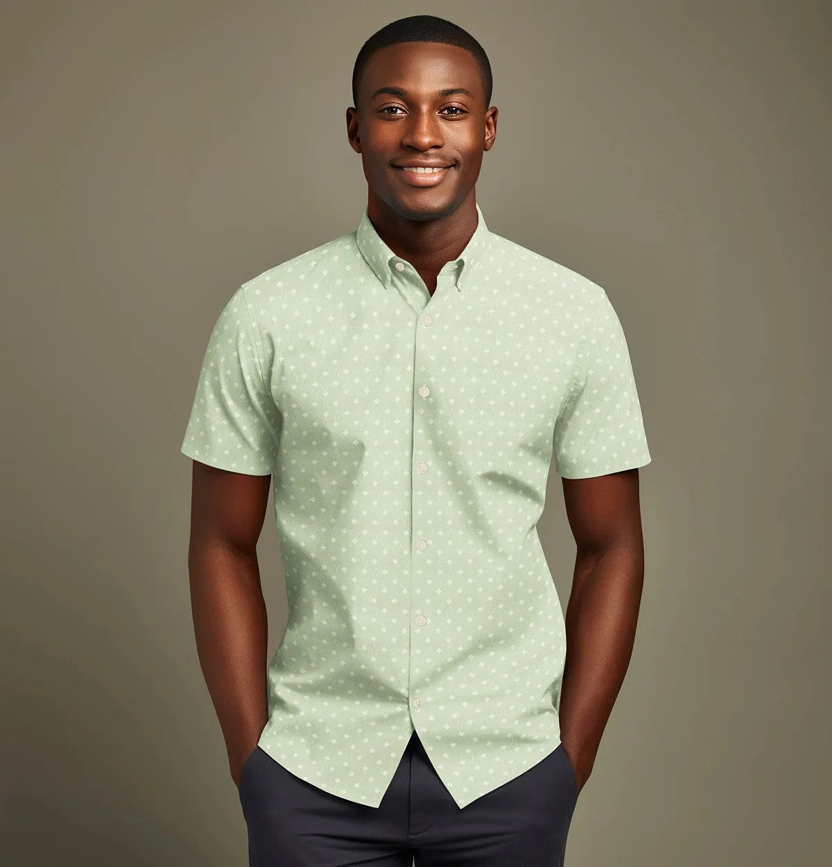 Pure Cotton - Short Sleeve- Spring Mint Diamond sold by Airthreads product image thumbnail 5