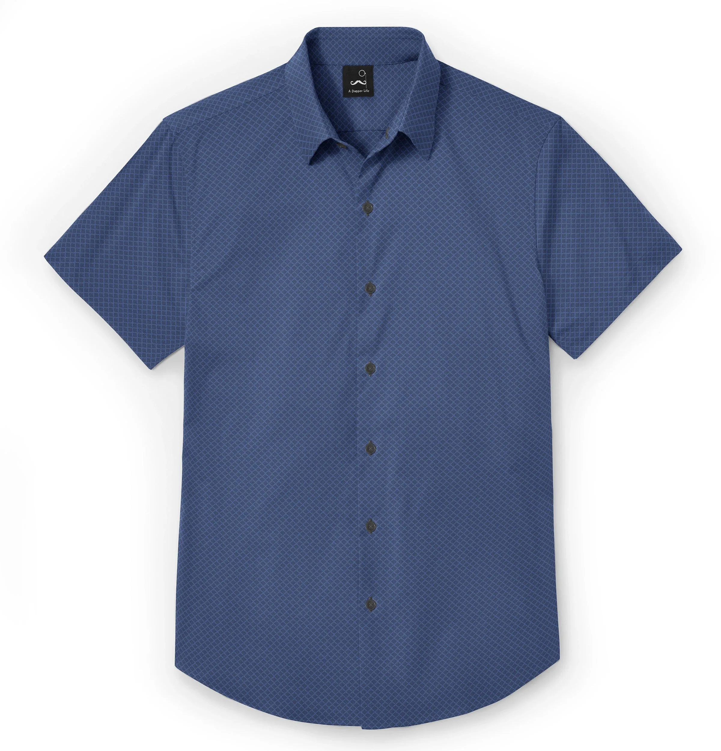 Pure Cotton - Short Sleeve - Midnight Blue Diagonal Print sold by Airthreads product image thumbnail 4