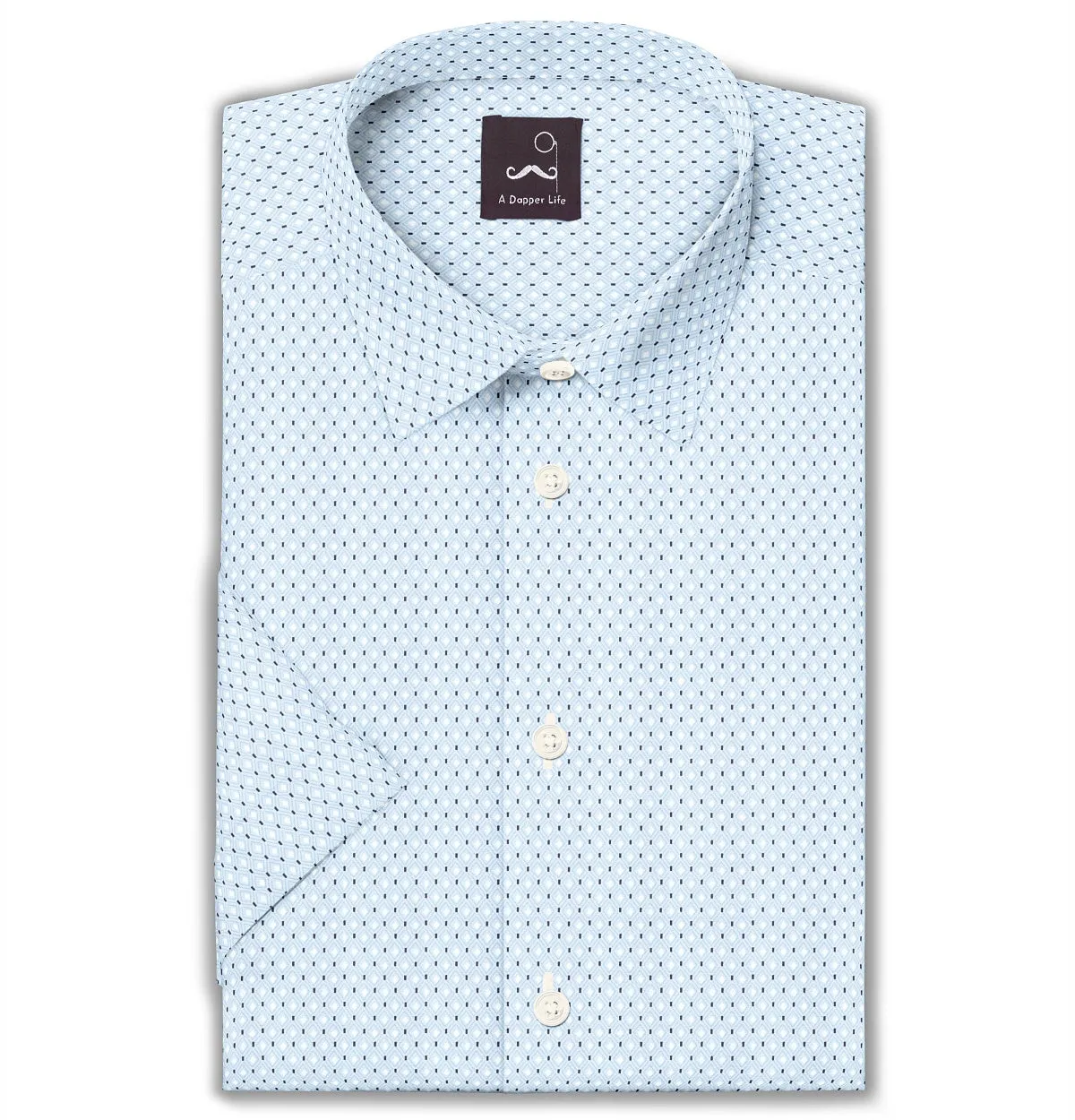 Pure Cotton - Short Sleeve - Sky Blue Print sold by Airthreads