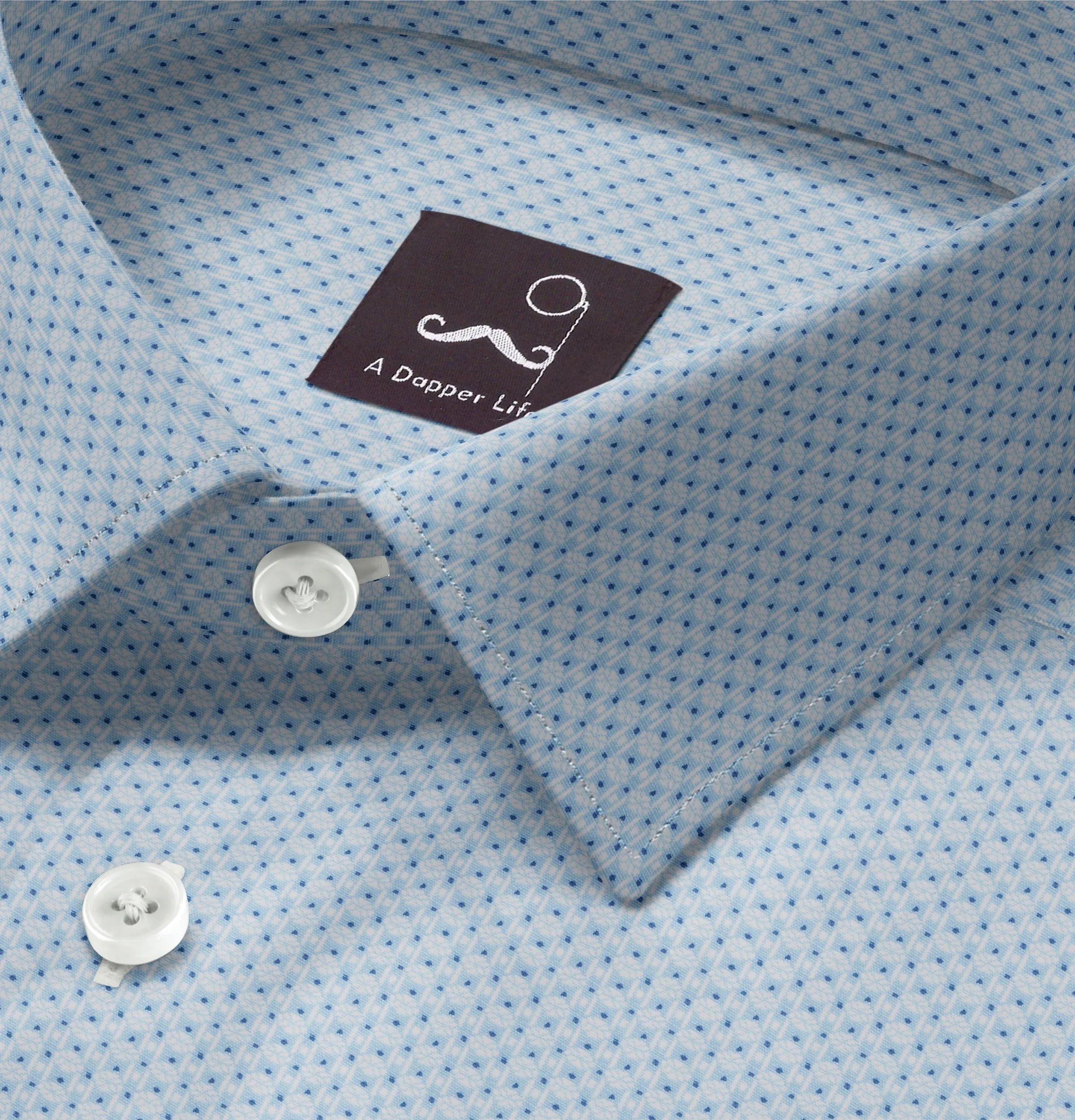 Pure Cotton - Short Sleeve - Sky Blue Print sold by Airthreads product image thumbnail 2