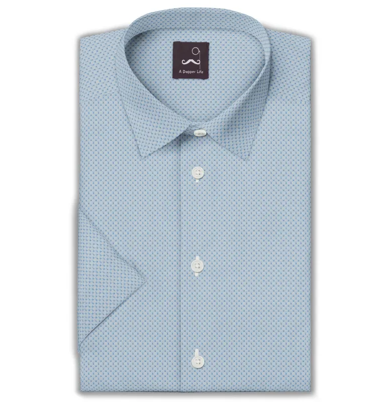 Pure Cotton - Short Sleeve - Sky Blue Print sold by Airthreads