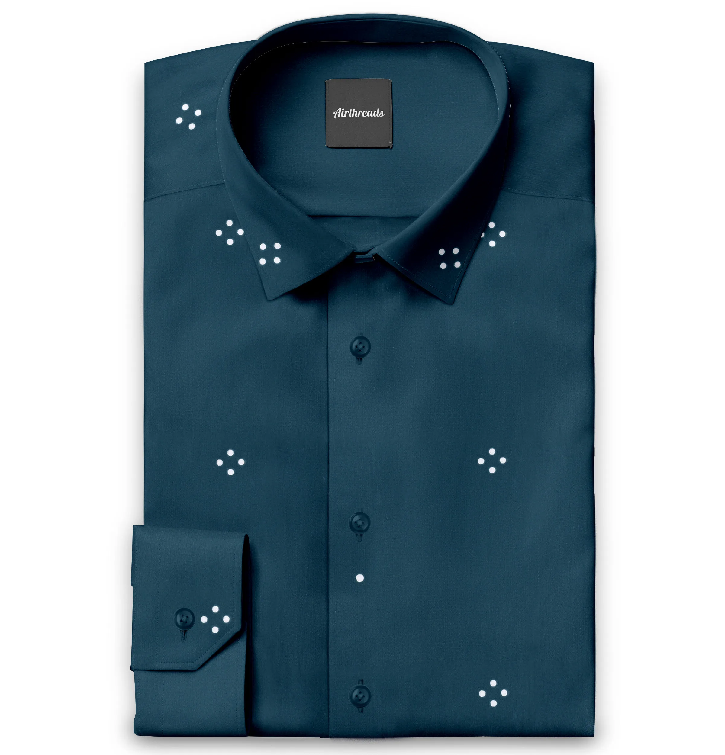 Ocean Blue - Long Sleeve 100% Cotton Shirt sold by Airthreads