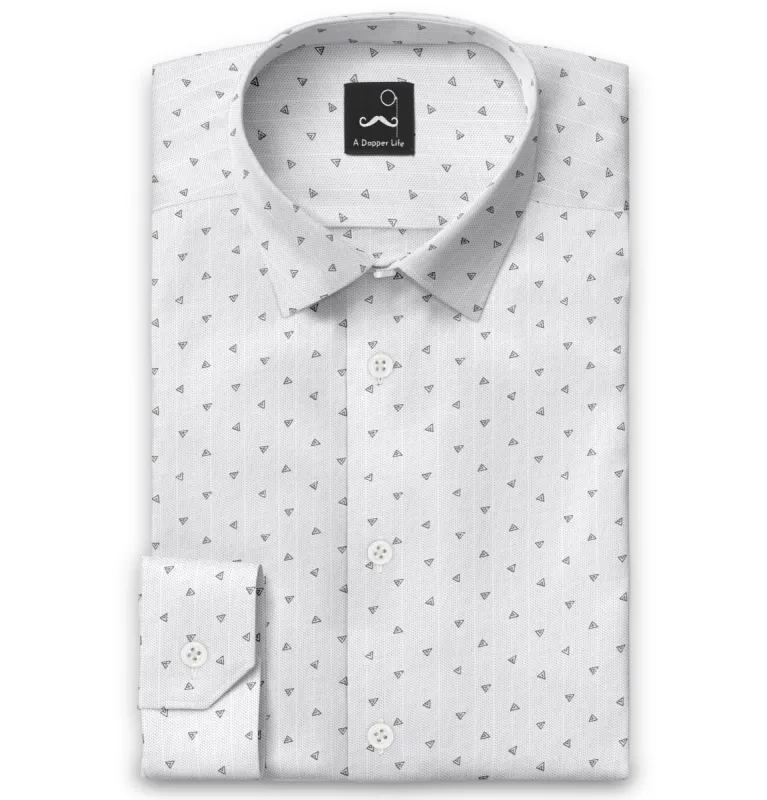 Pure Cotton - Long Sleeve - White with black triangles sold by Airthreads