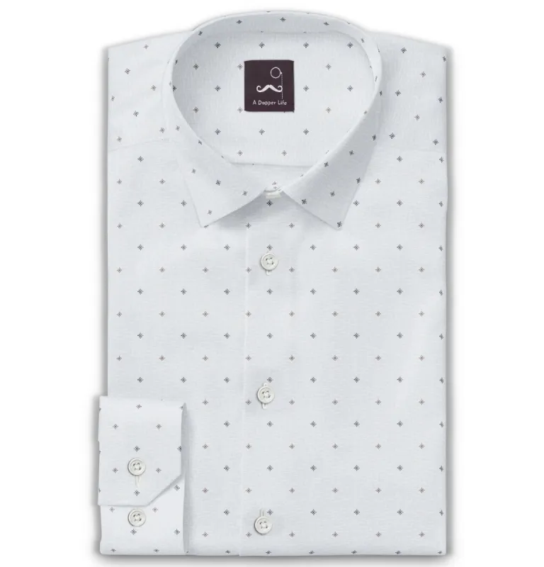 Pure Cotton - Long Sleeve - Light Gray with Brown Stars sold by Airthreads