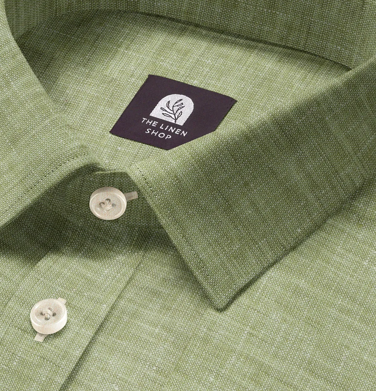 Long Sleeve Linen Shirt in Olive Green sold by Airthreads product image thumbnail 2