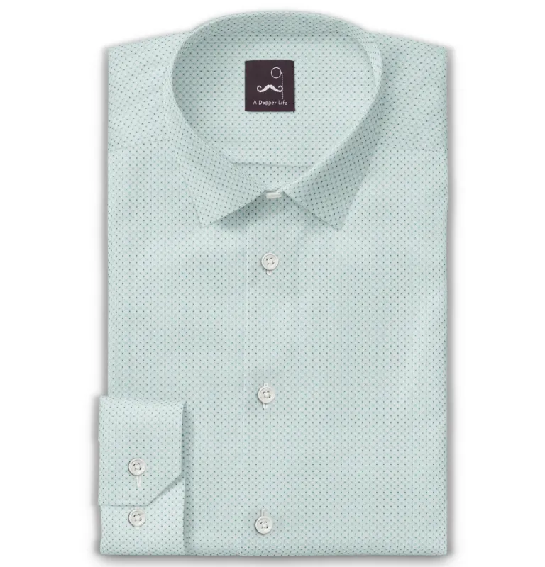 Pure Cotton - Long Sleeve - Mint Print sold by Airthreads